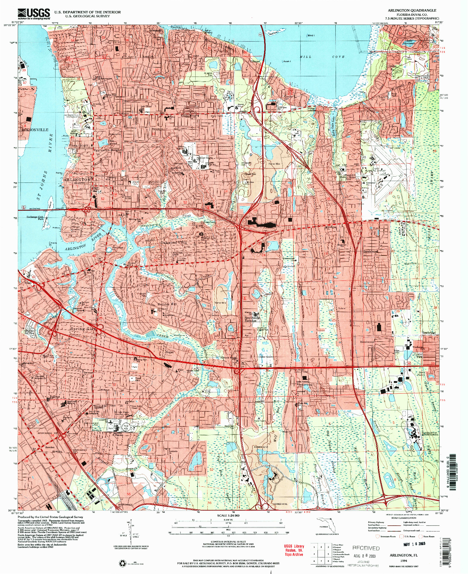 USGS 1:24000-SCALE QUADRANGLE FOR ARLINGTON, FL 1994
