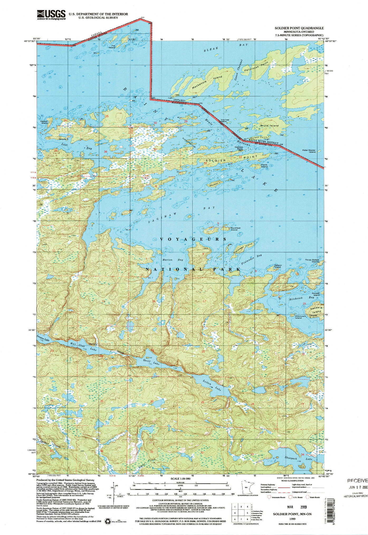 USGS 1:24000-SCALE QUADRANGLE FOR SOLDIER POINT, MN 1999