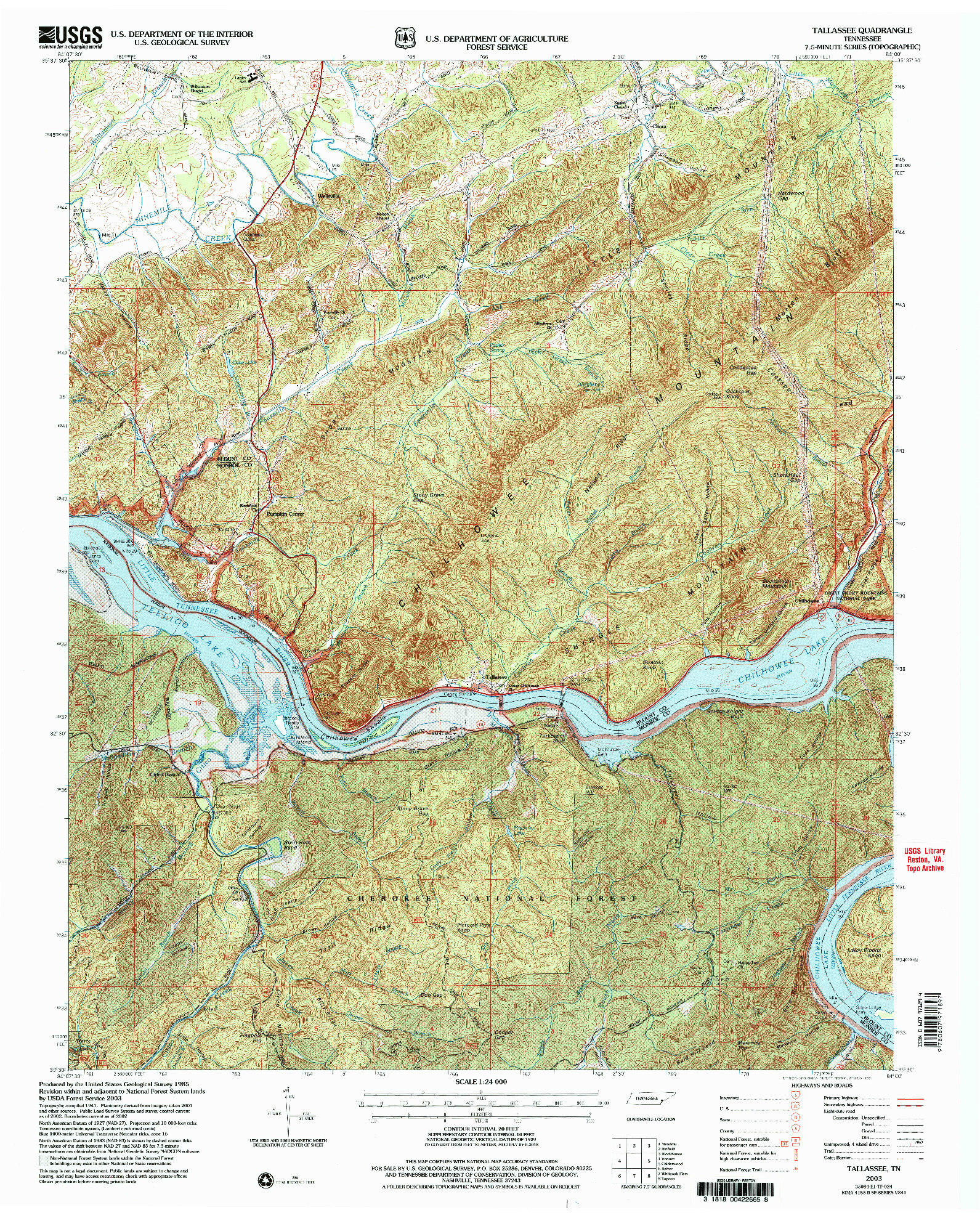 USGS 1:24000-SCALE QUADRANGLE FOR TALLASSEE, TN 2003
