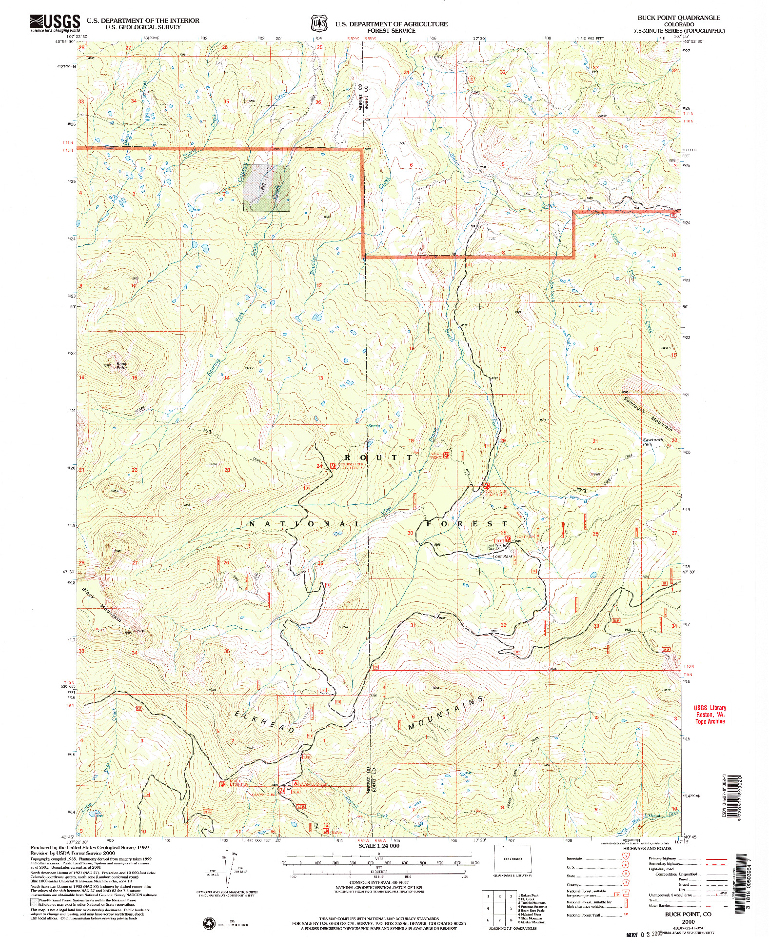 USGS 1:24000-SCALE QUADRANGLE FOR BUCK POINT, CO 2000