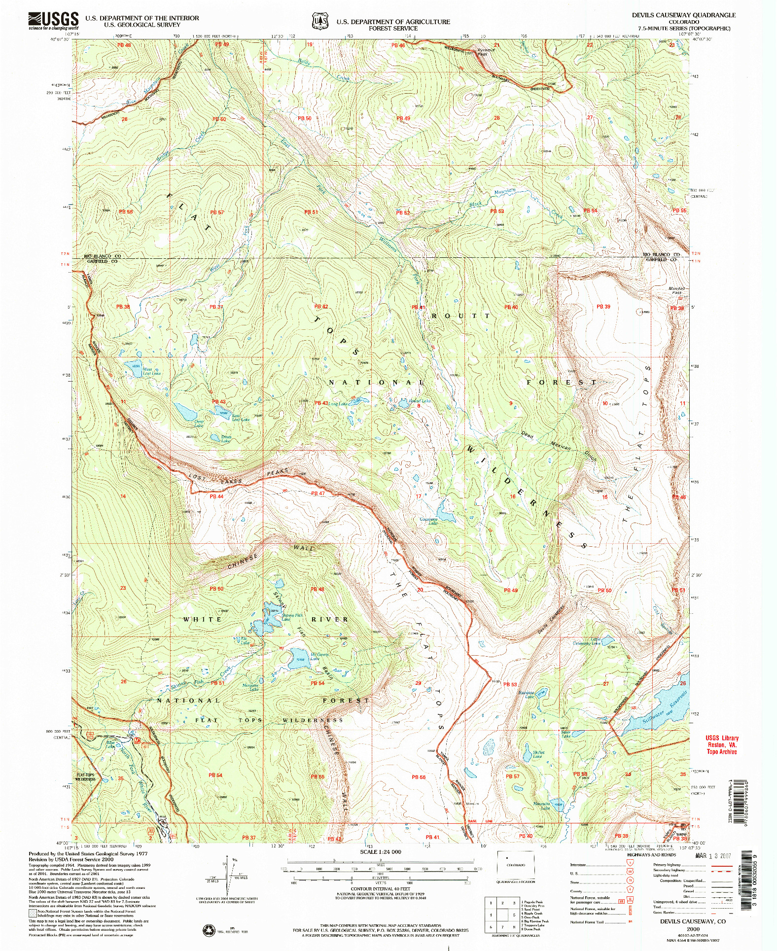 USGS 1:24000-SCALE QUADRANGLE FOR DEVILS CAUSEWAY, CO 2000