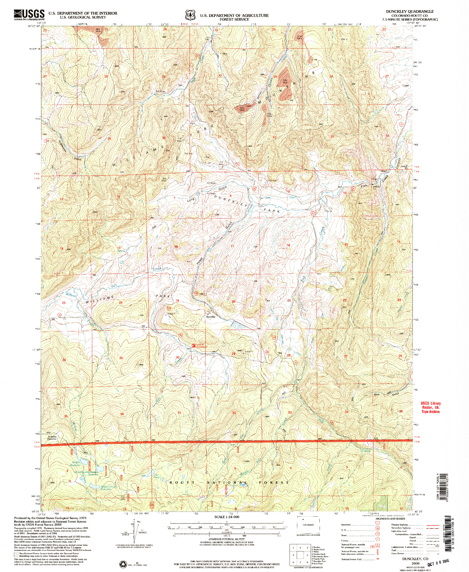 USGS 1:24000-SCALE QUADRANGLE FOR DUNCKLEY, CO 2000