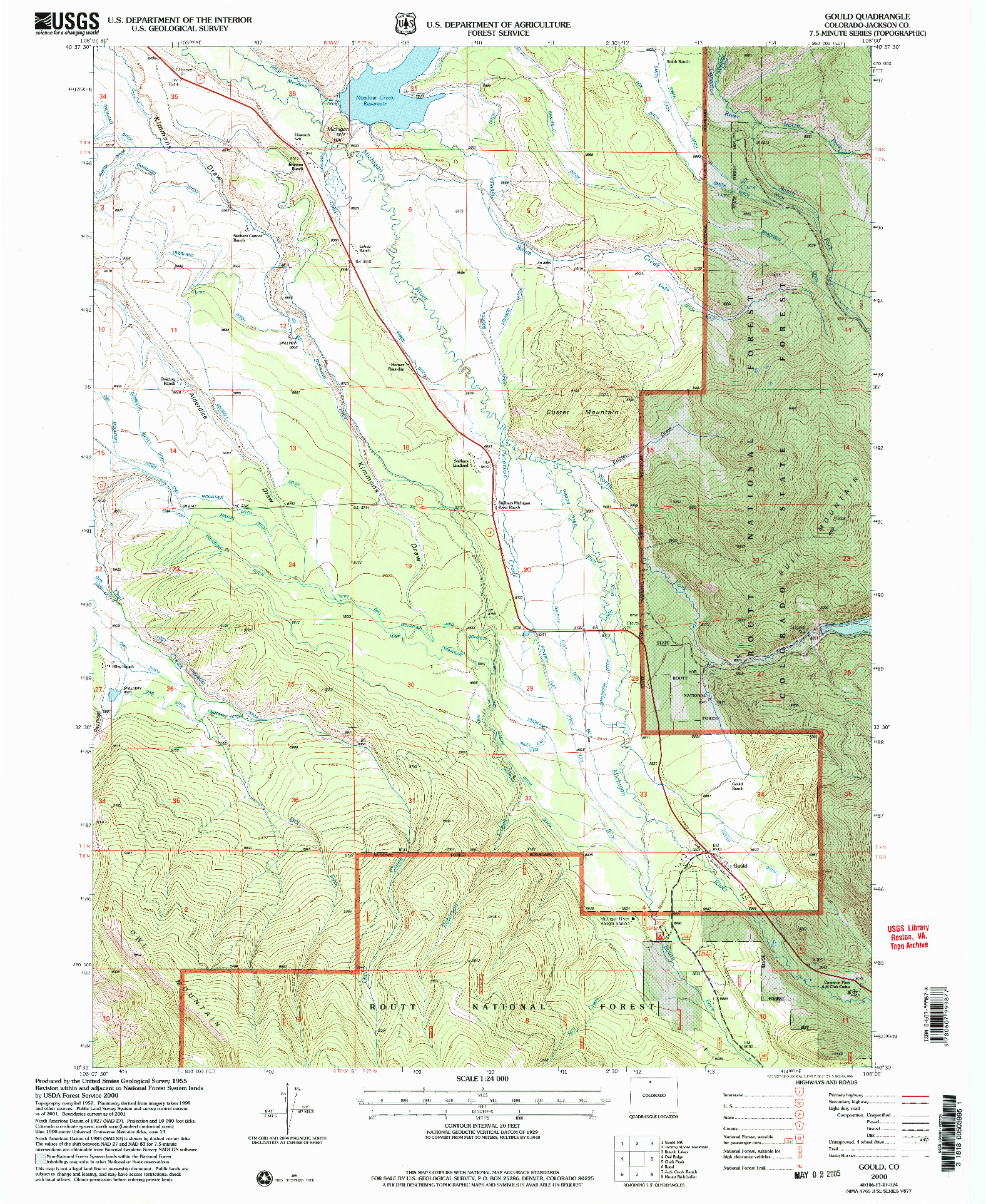 USGS 1:24000-SCALE QUADRANGLE FOR GOULD, CO 2000