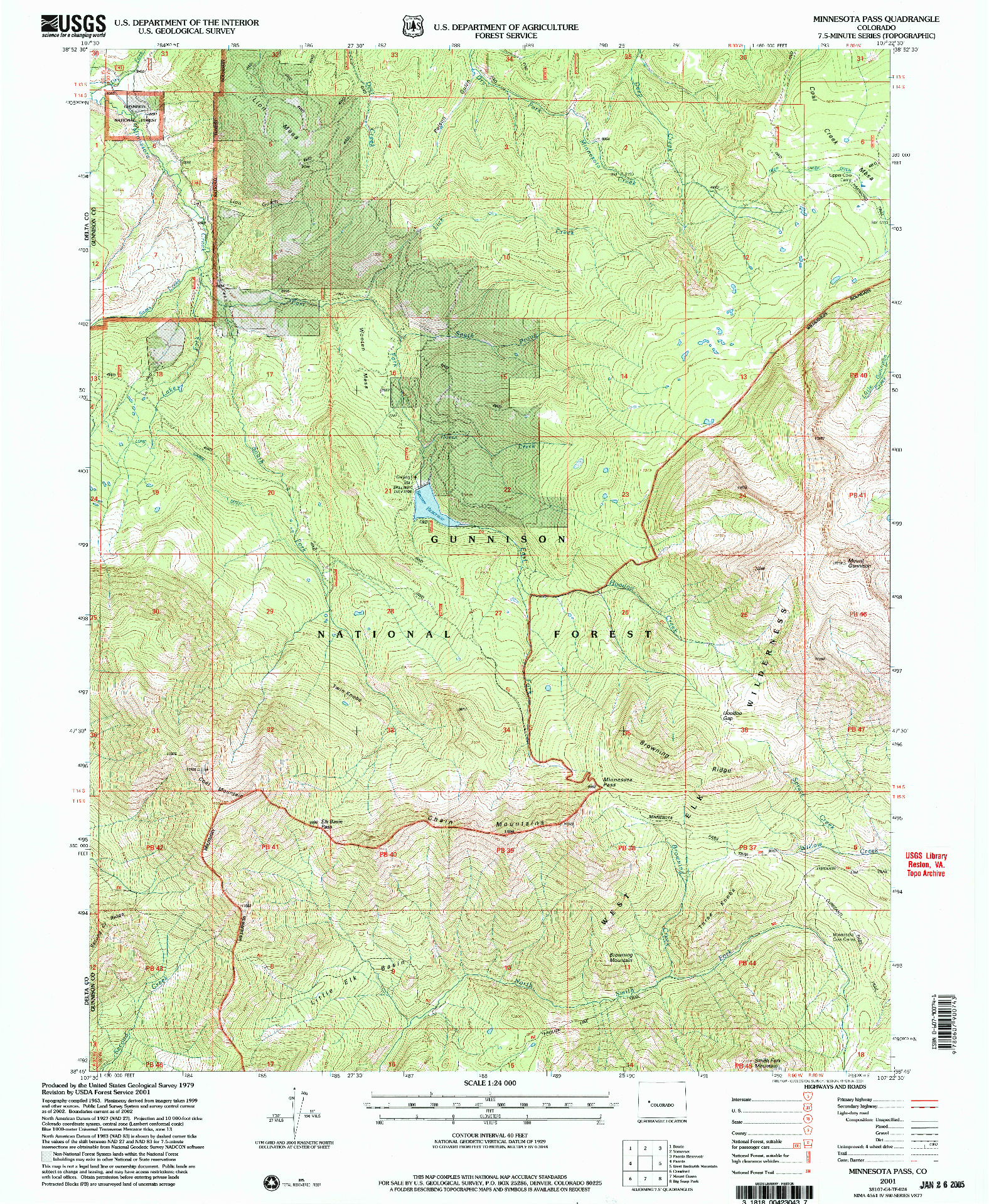 USGS 1:24000-SCALE QUADRANGLE FOR MINNESOTA PASS, CO 2001