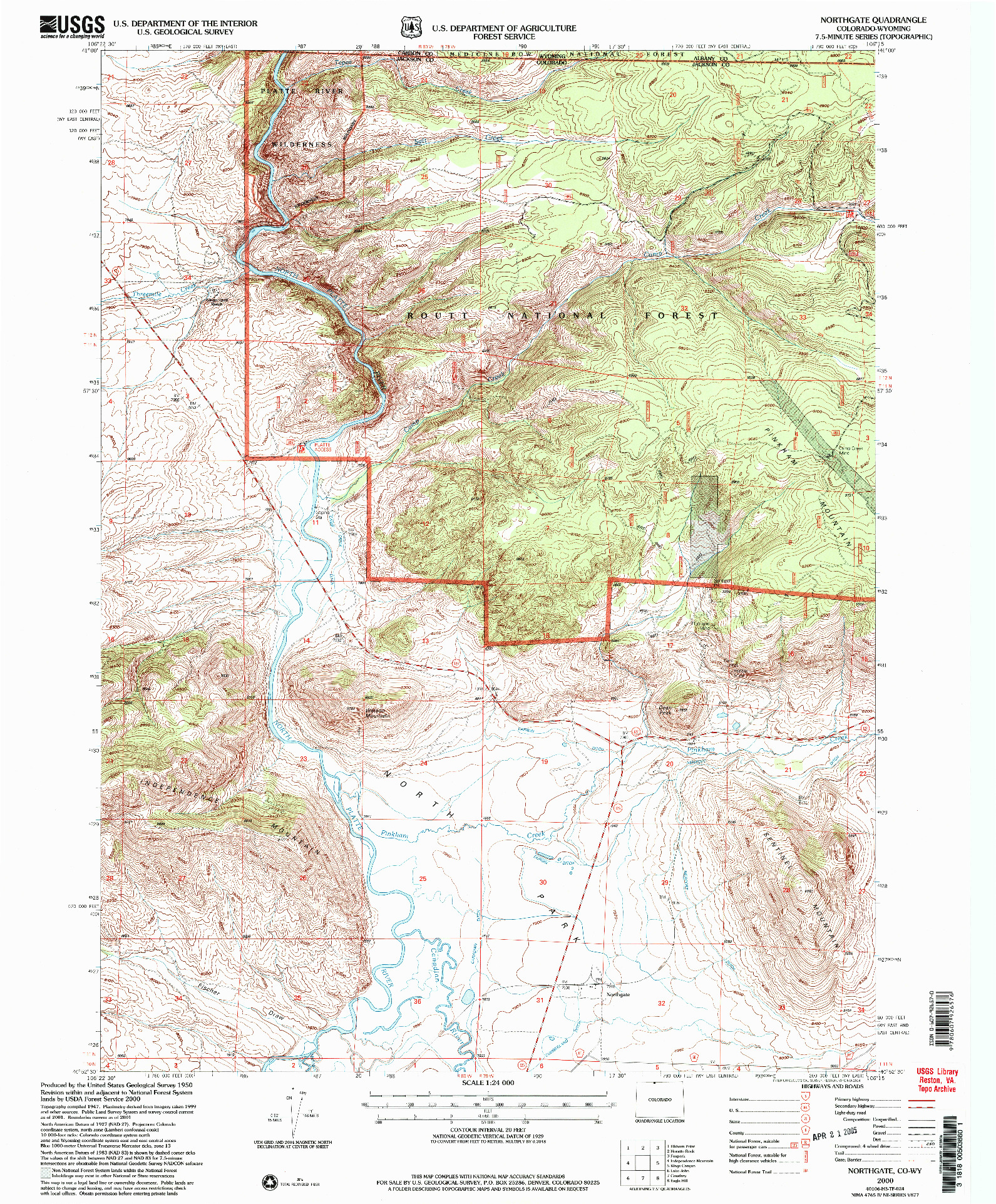 USGS 1:24000-SCALE QUADRANGLE FOR NORTHGATE, CO 2000