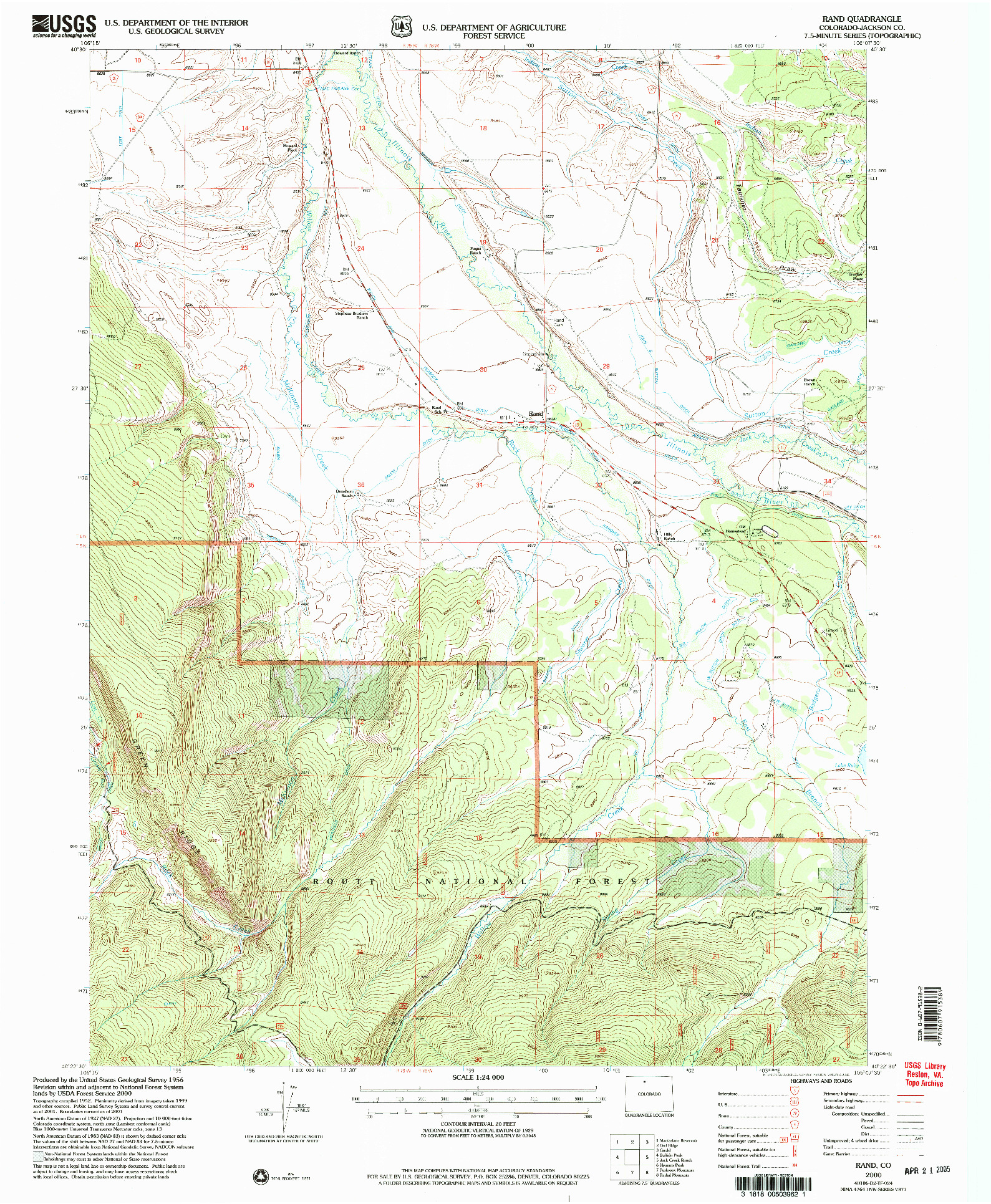 USGS 1:24000-SCALE QUADRANGLE FOR RAND, CO 2000