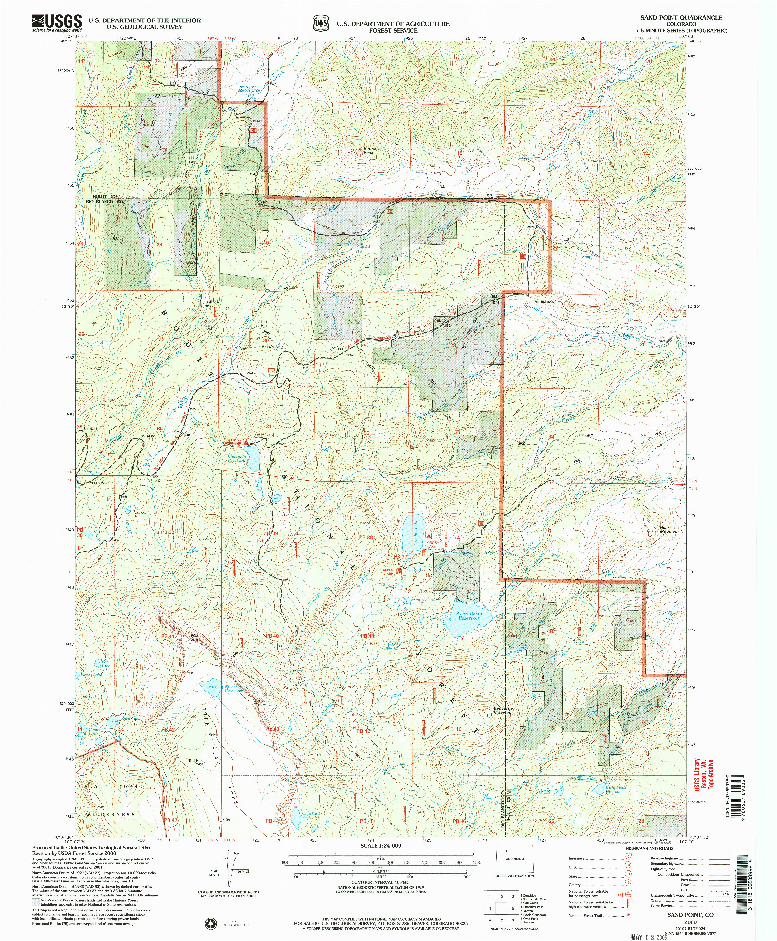 USGS 1:24000-SCALE QUADRANGLE FOR SAND POINT, CO 2000