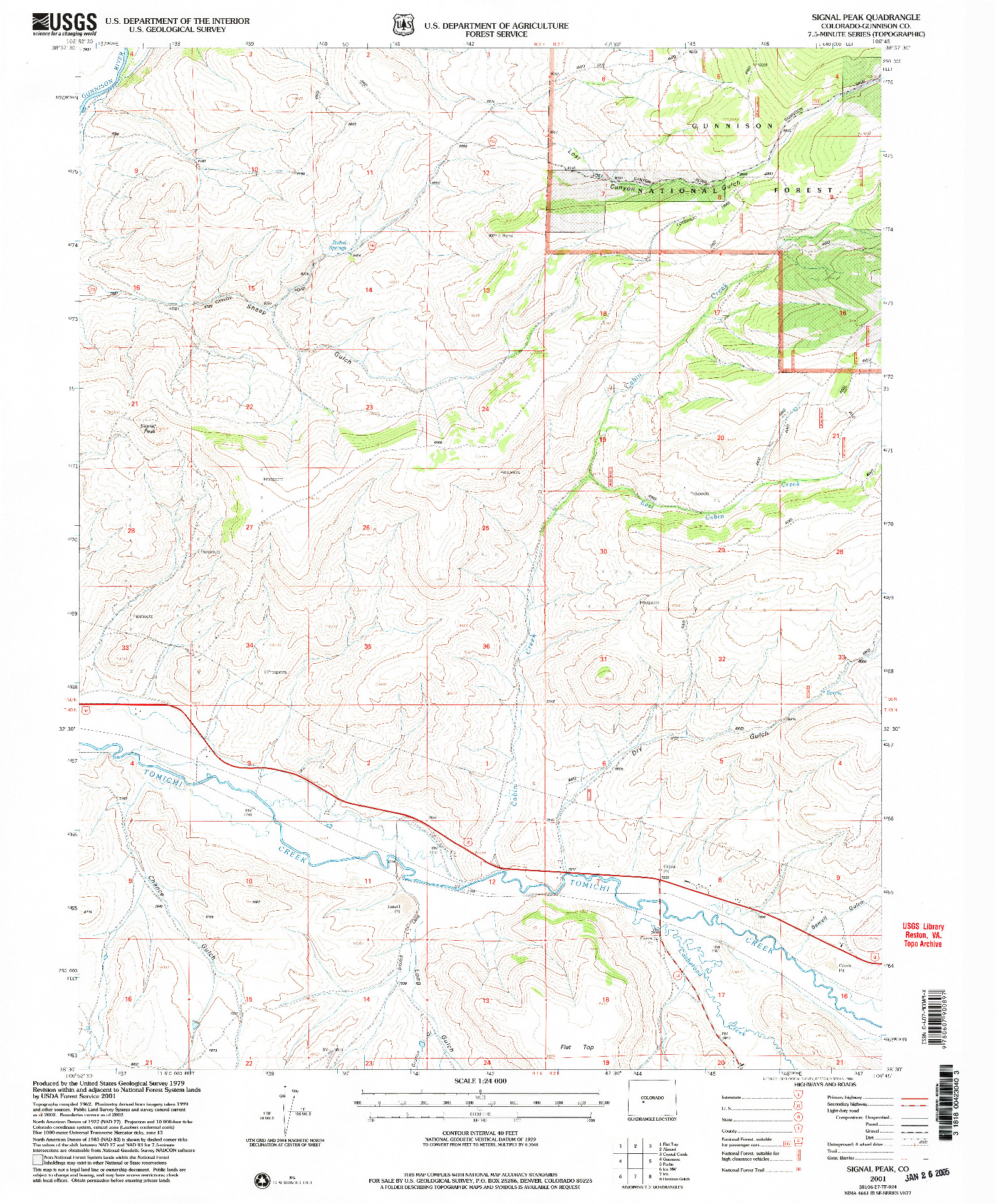 USGS 1:24000-SCALE QUADRANGLE FOR SIGNAL PEAK, CO 2001