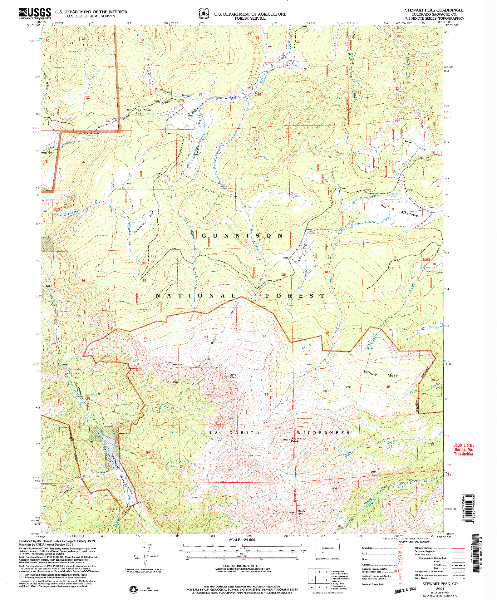 USGS 1:24000-SCALE QUADRANGLE FOR STEWART PEAK, CO 2001