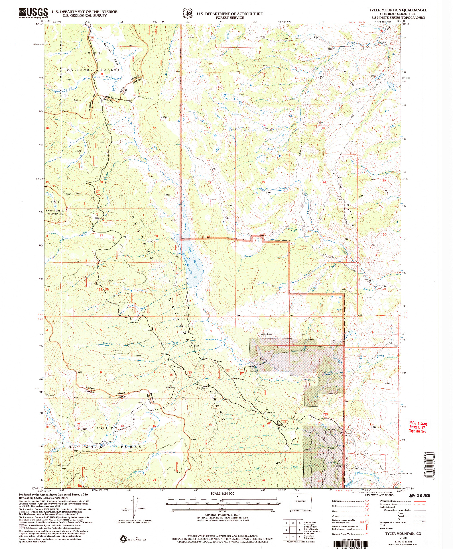 USGS 1:24000-SCALE QUADRANGLE FOR TYLER MOUNTAIN, CO 2000