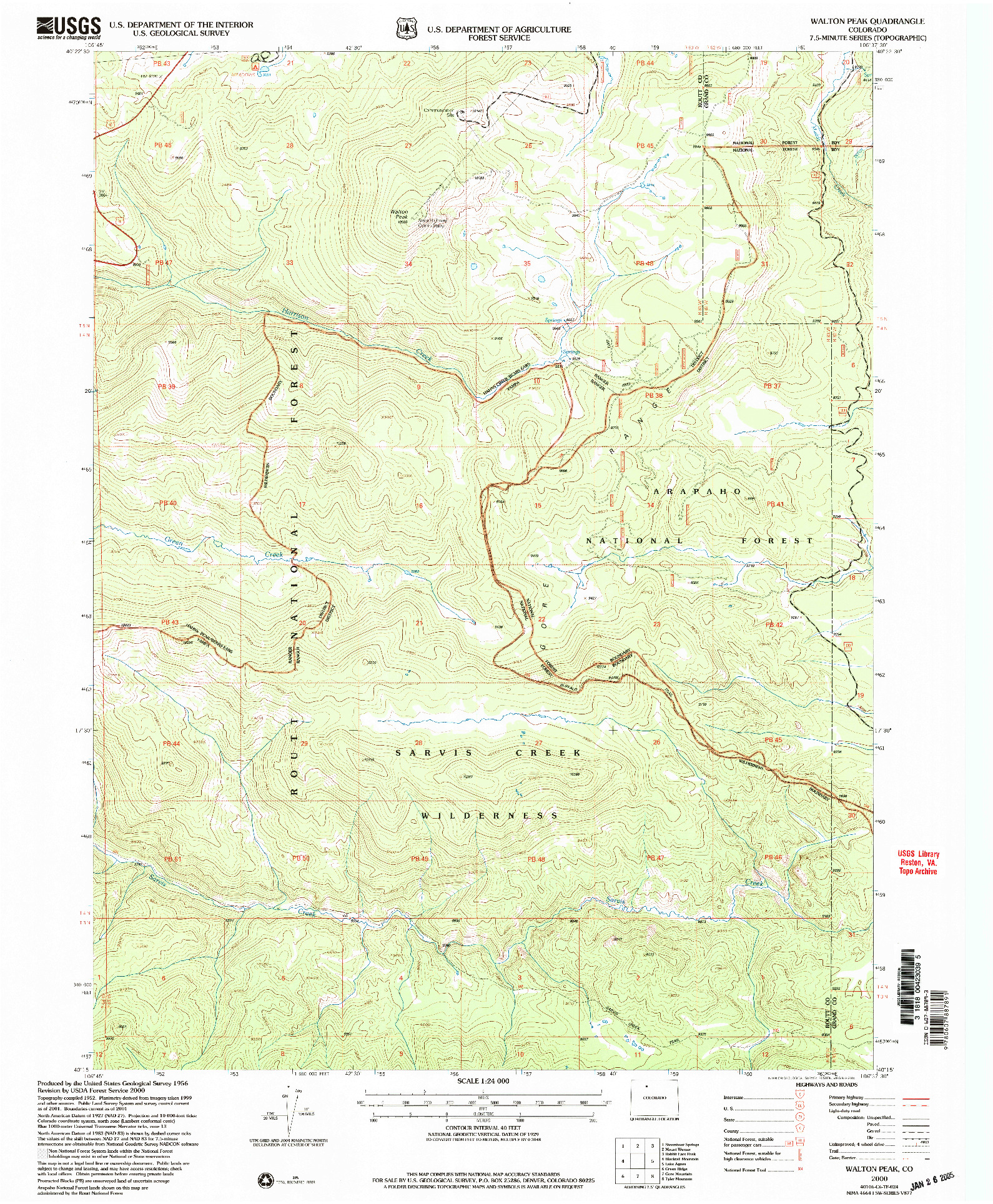 USGS 1:24000-SCALE QUADRANGLE FOR WALTON PEAK, CO 2000
