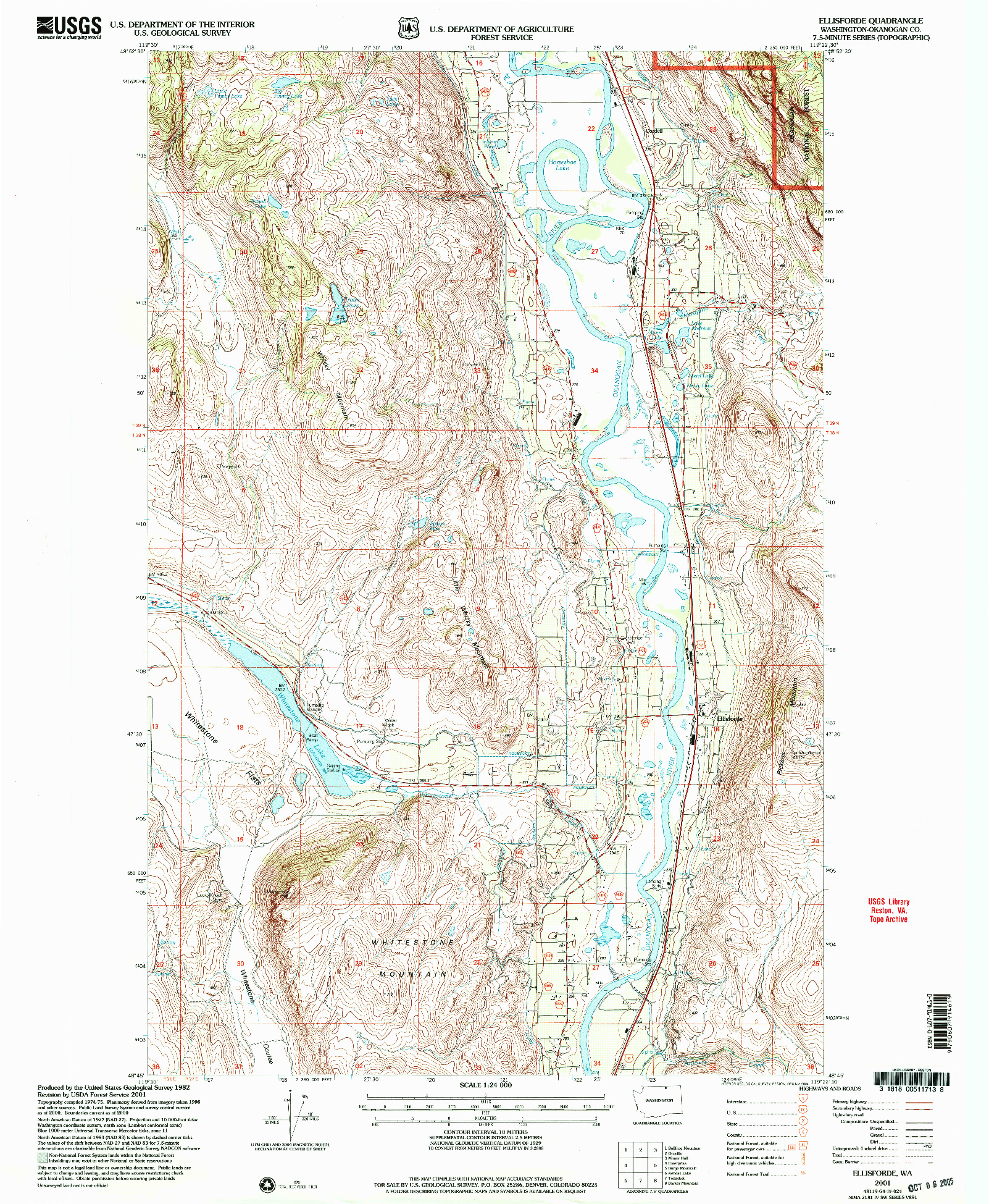 USGS 1:24000-SCALE QUADRANGLE FOR ELLISFORDE, WA 2001