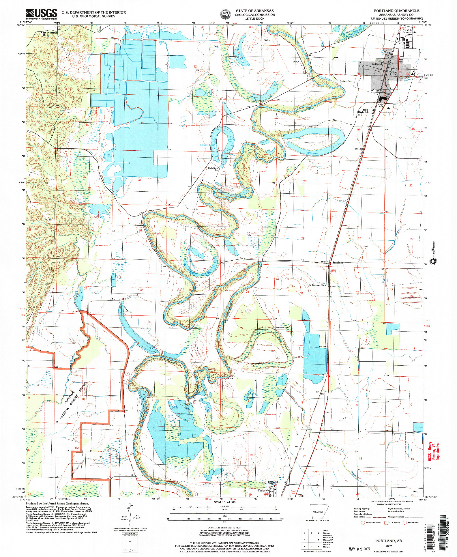 USGS 1:24000-SCALE QUADRANGLE FOR PORTLAND, AR 2002