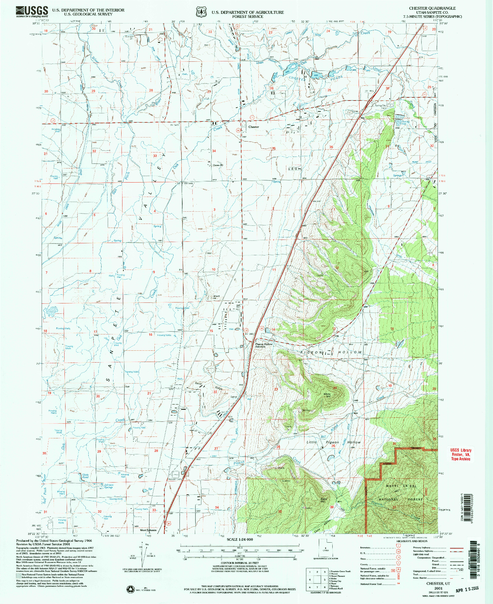 USGS 1:24000-SCALE QUADRANGLE FOR CHESTER, UT 2001