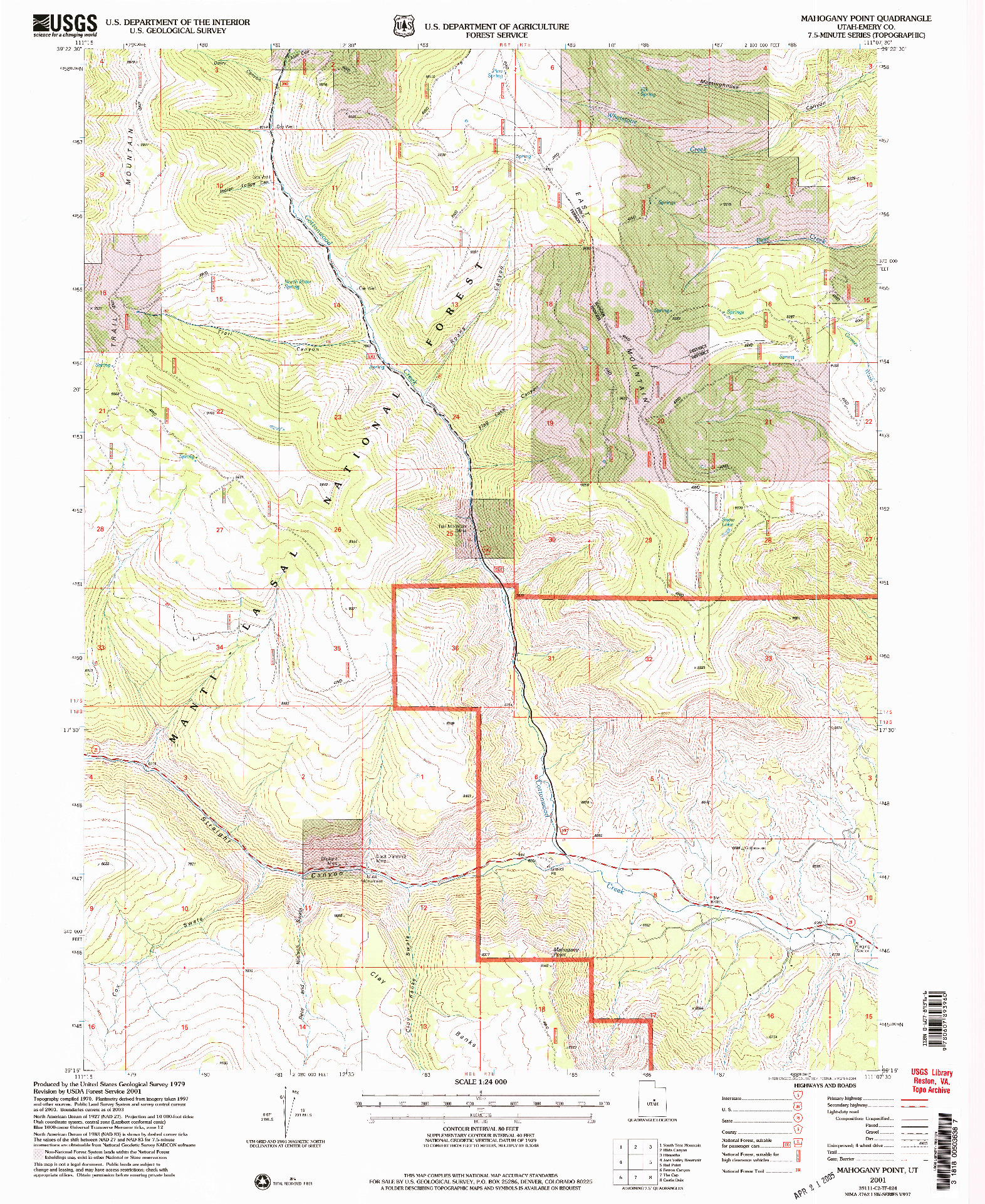 USGS 1:24000-SCALE QUADRANGLE FOR MAHOGANY POINT, UT 2001