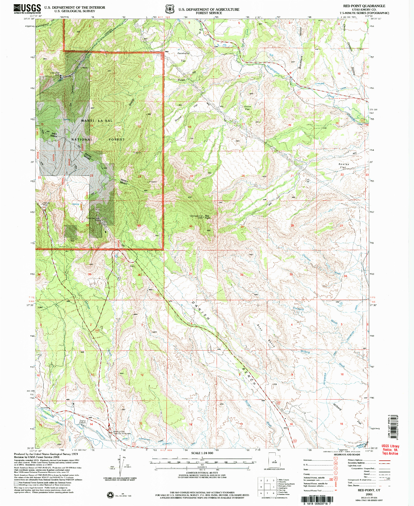 USGS 1:24000-SCALE QUADRANGLE FOR RED POINT, UT 2001