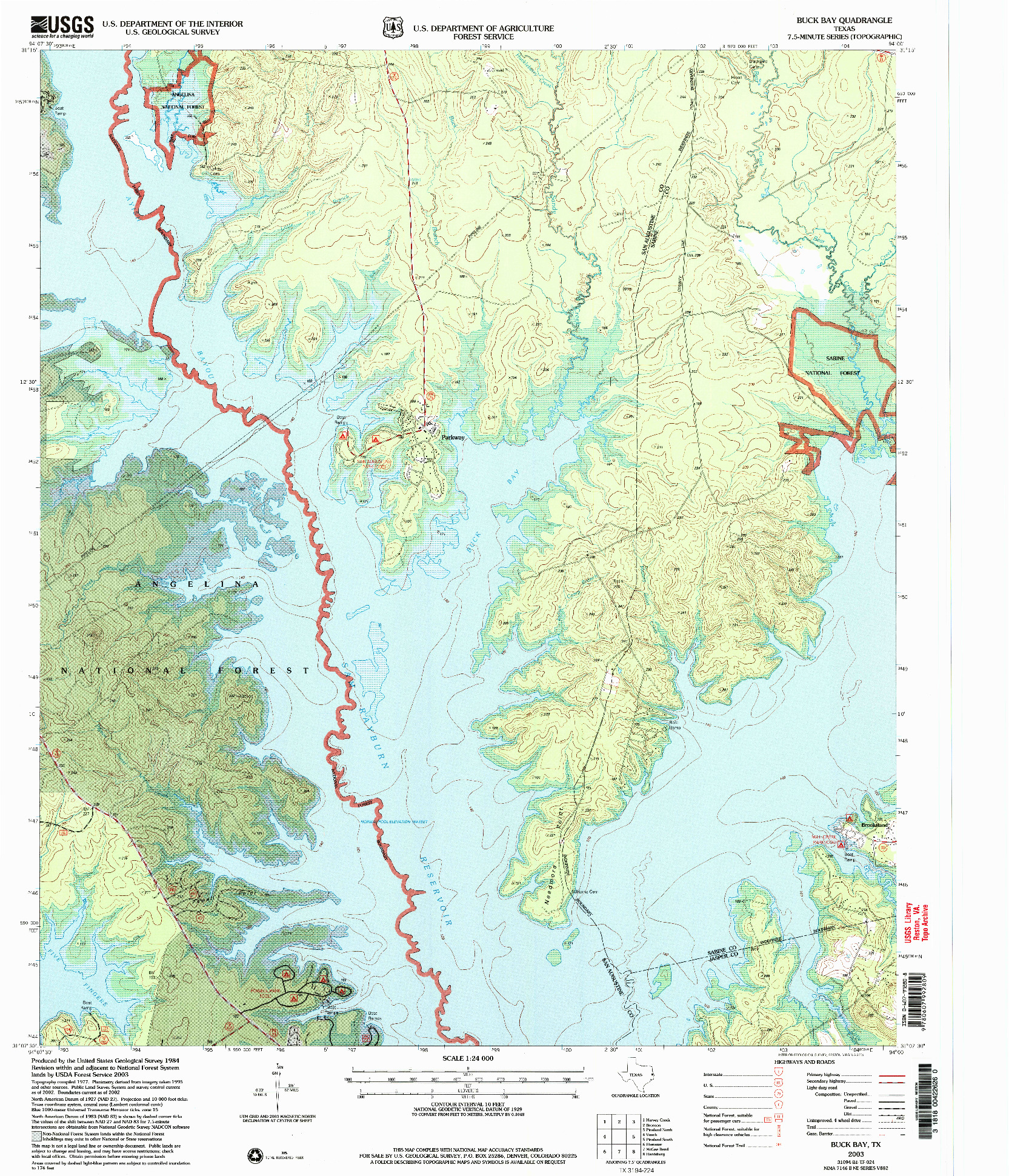 USGS 1:24000-SCALE QUADRANGLE FOR BUCK BAY, TX 2003