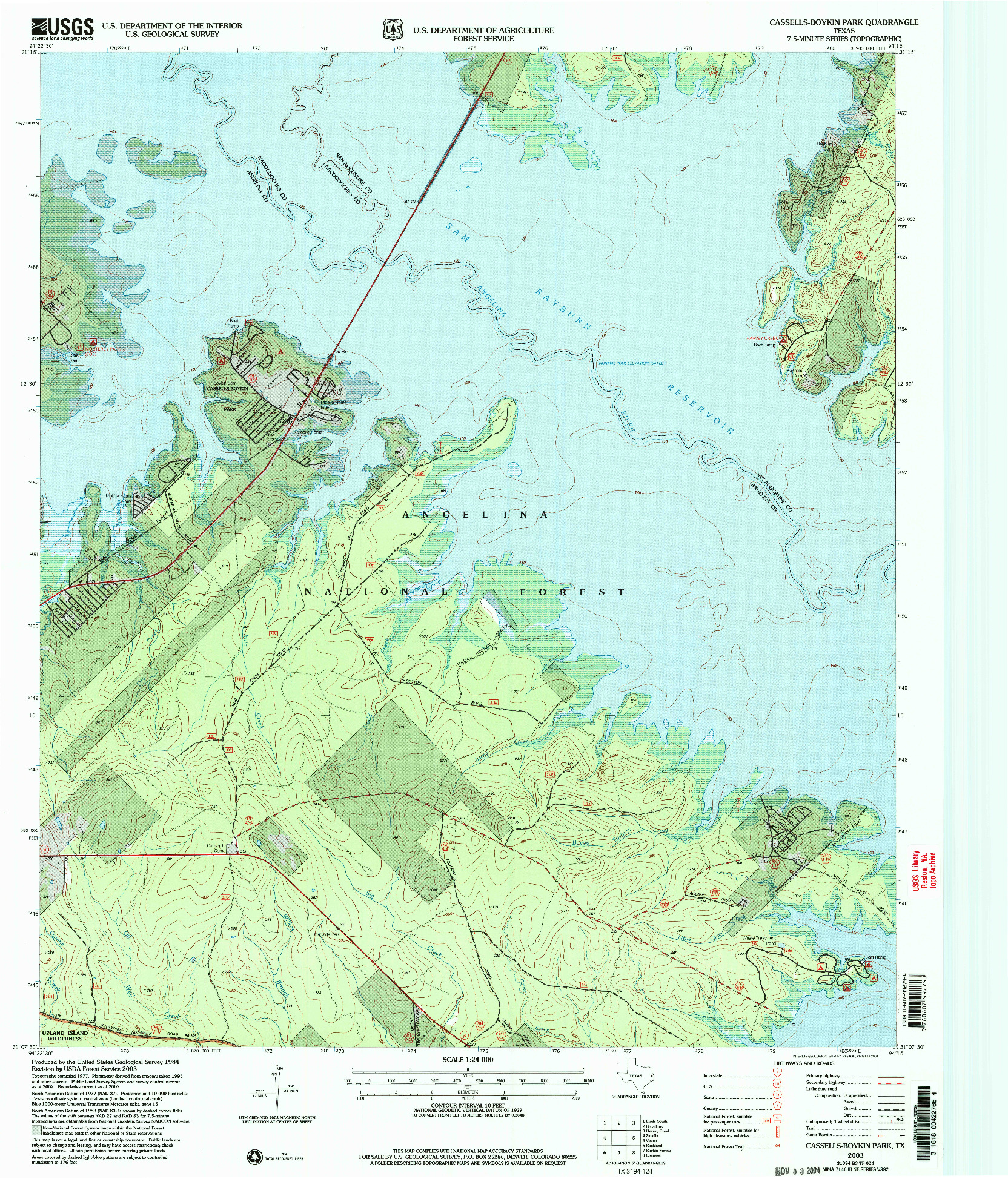 USGS 1:24000-SCALE QUADRANGLE FOR CASSELLS-BOYKIN PARK, TX 2003