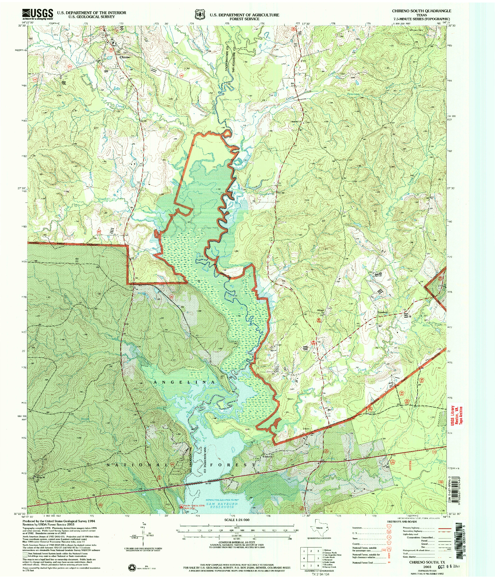 USGS 1:24000-SCALE QUADRANGLE FOR CHIRENO SOUTH, TX 2003