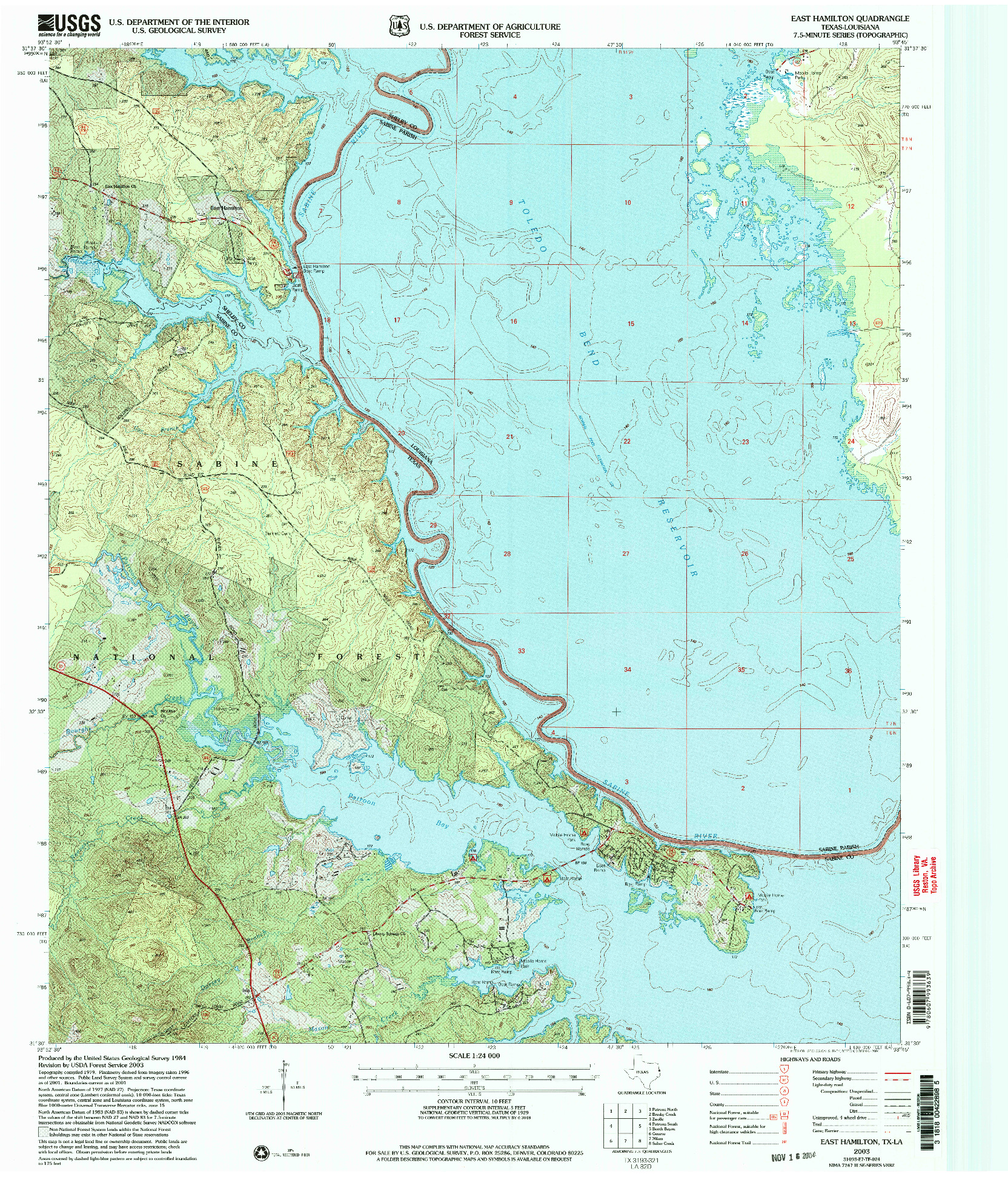 USGS 1:24000-SCALE QUADRANGLE FOR EAST HAMILTON, TX 2003