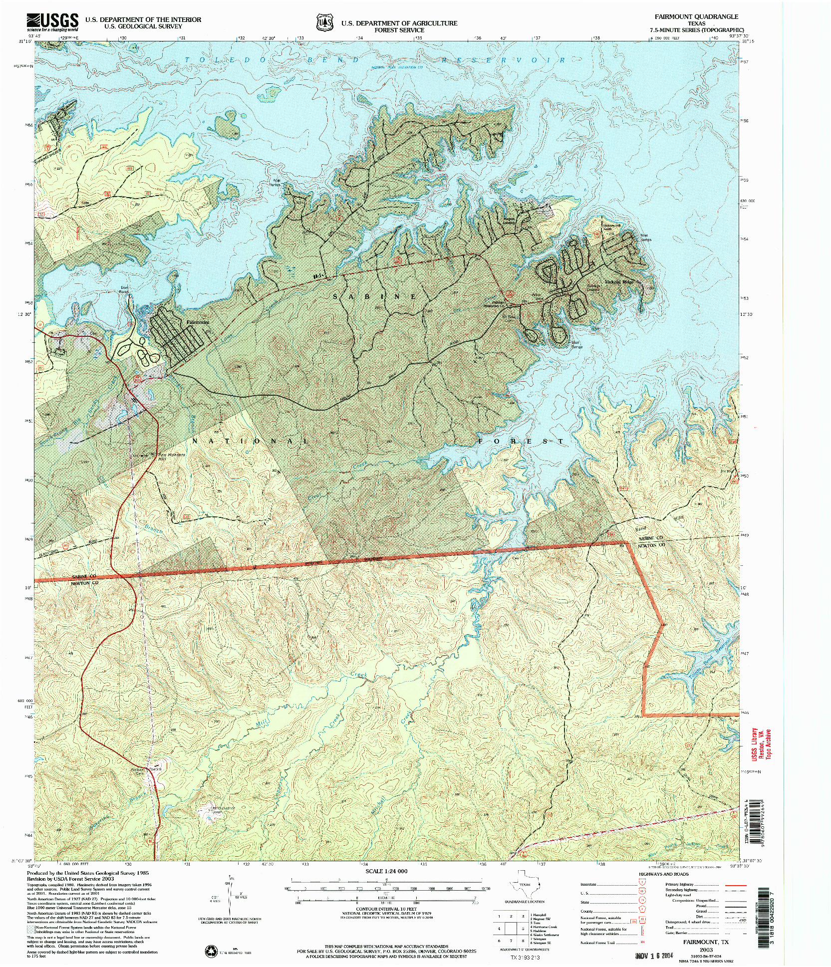 USGS 1:24000-SCALE QUADRANGLE FOR FAIRMOUNT, TX 2003