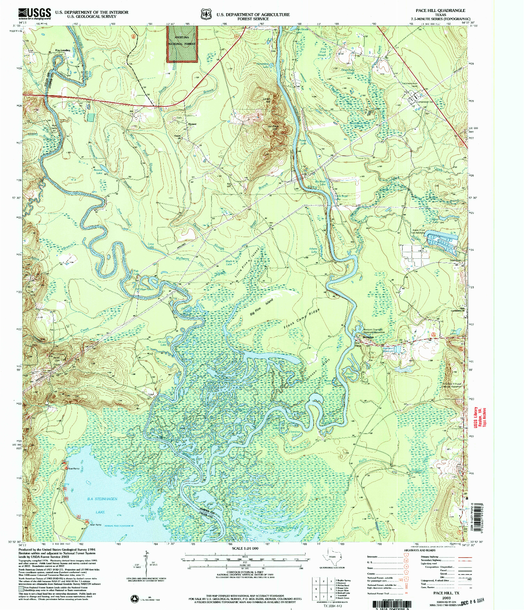 USGS 1:24000-SCALE QUADRANGLE FOR PACE HILL, TX 2003