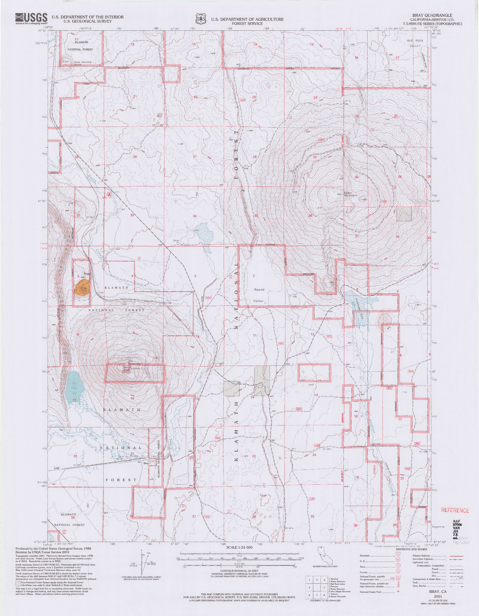 USGS 1:24000-SCALE QUADRANGLE FOR BRAY, CA 2001