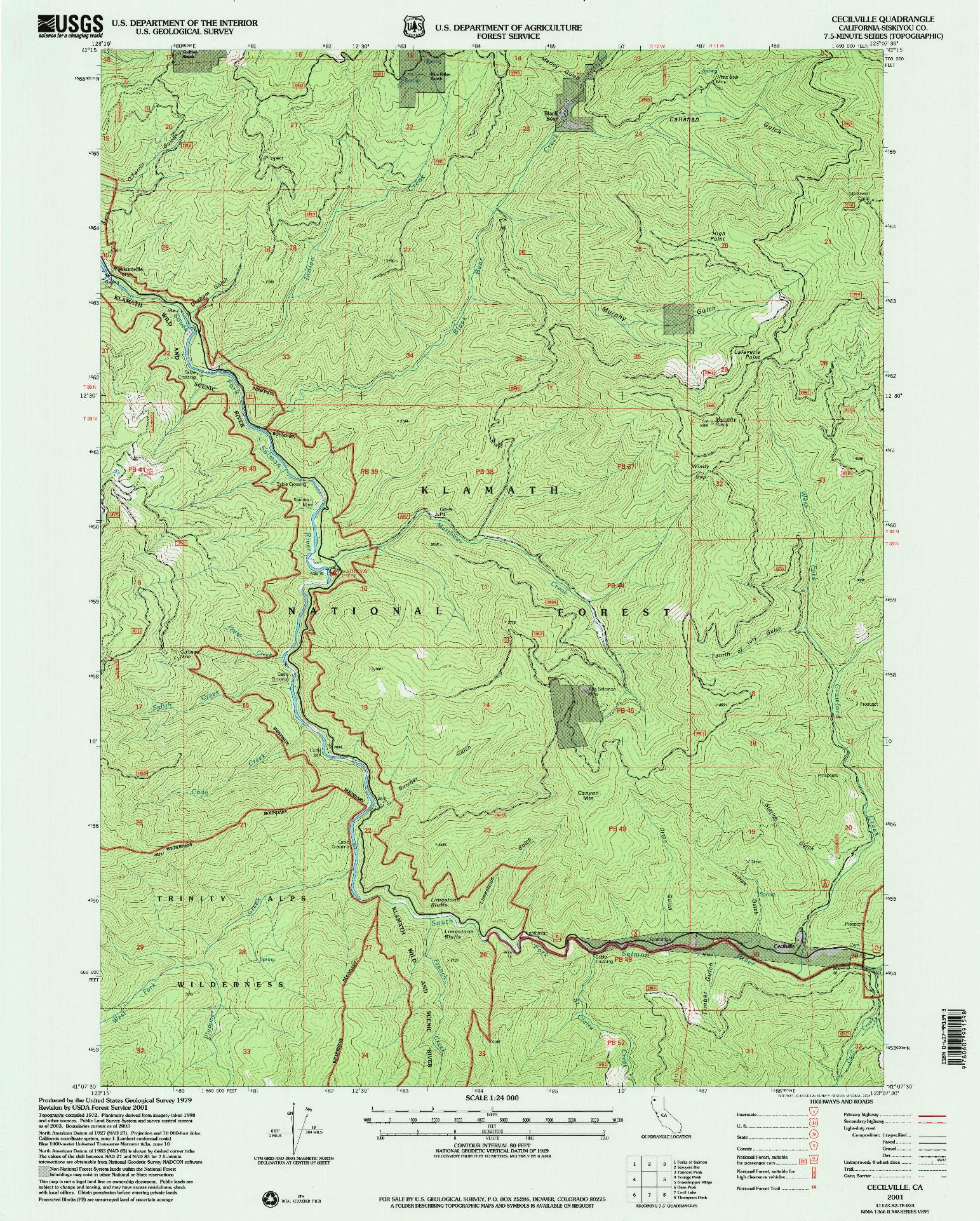 USGS 1:24000-SCALE QUADRANGLE FOR CECILVILLE, CA 2001