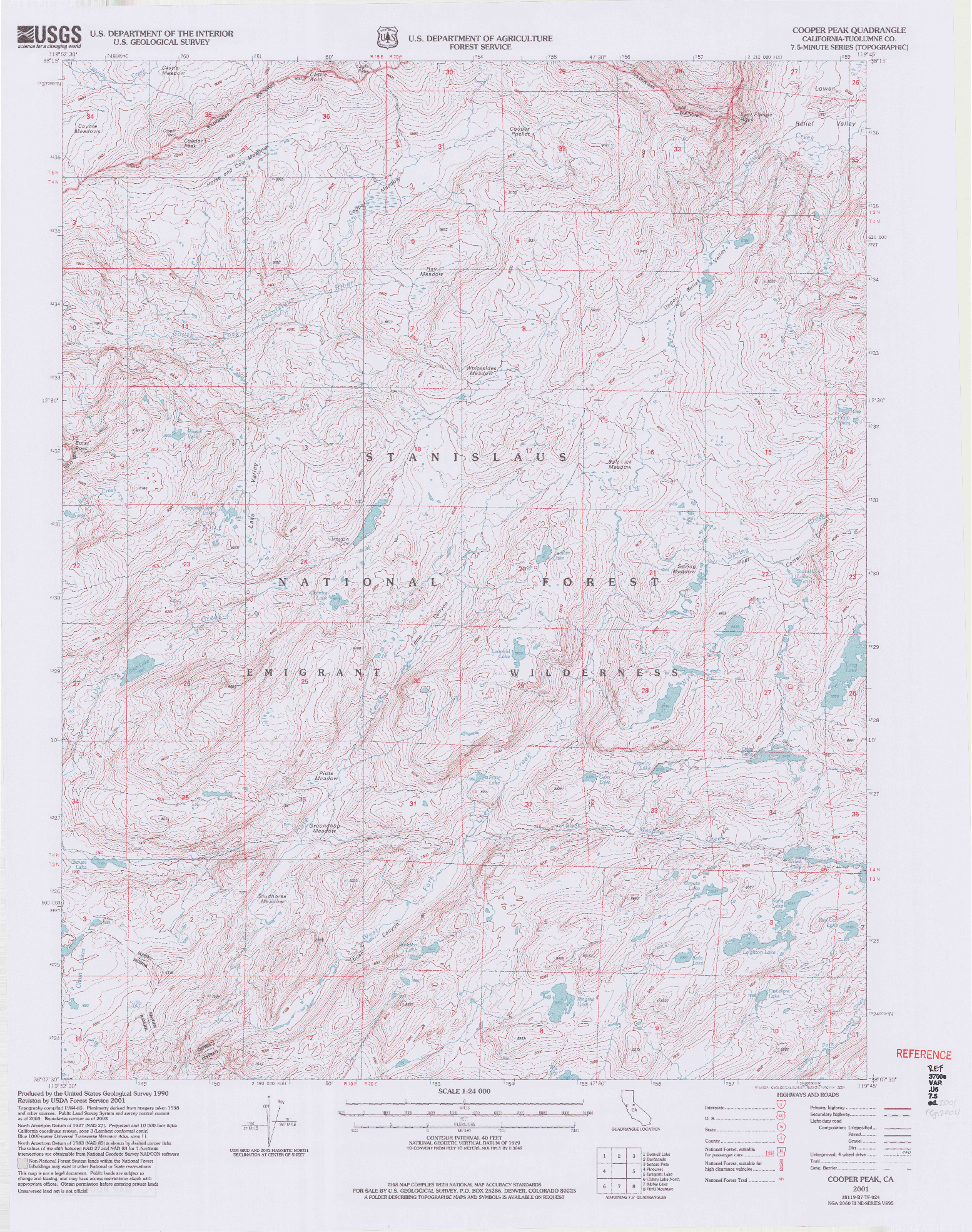 USGS 1:24000-SCALE QUADRANGLE FOR COOPER PEAK, CA 2001