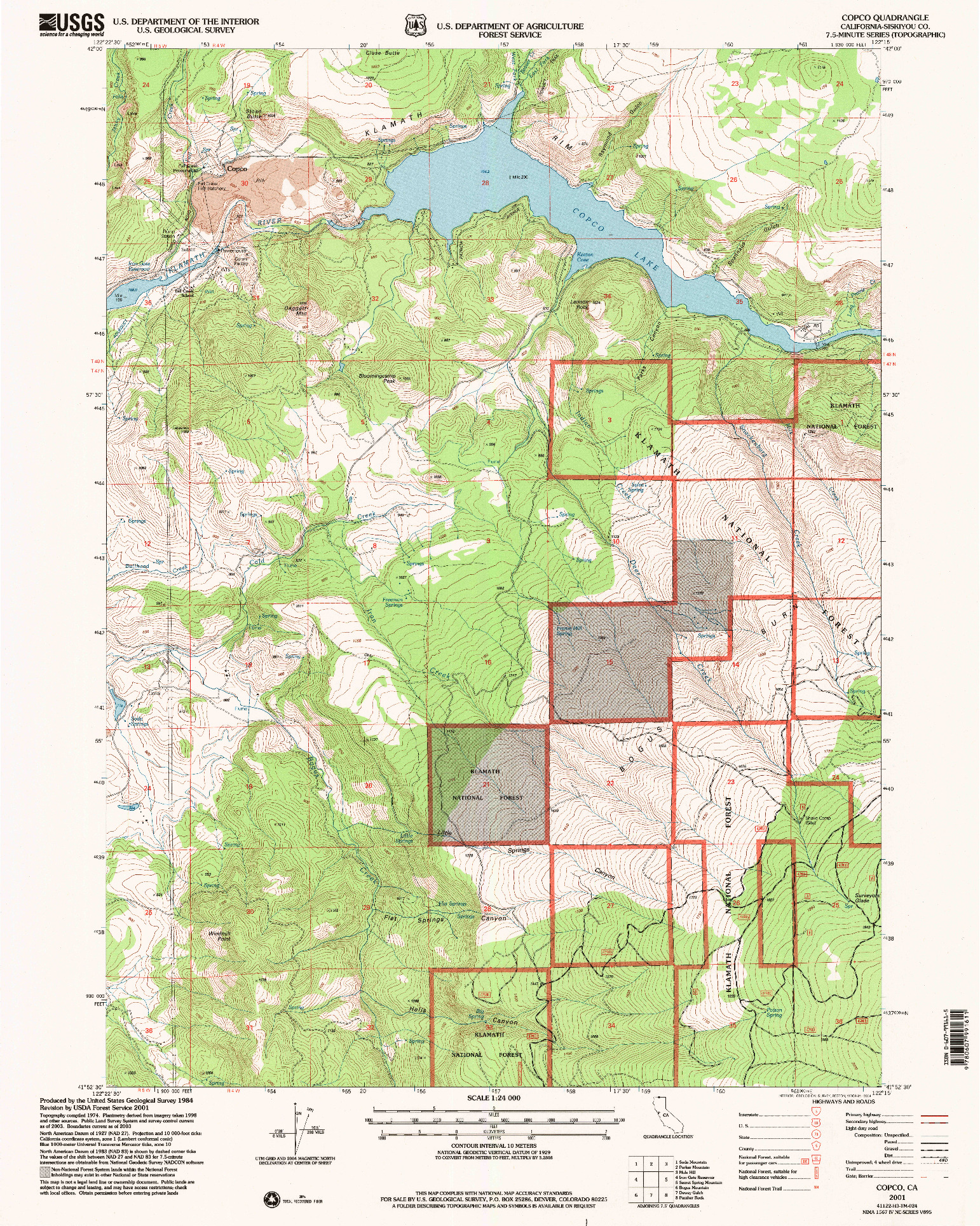 USGS 1:24000-SCALE QUADRANGLE FOR COPCO, CA 2001