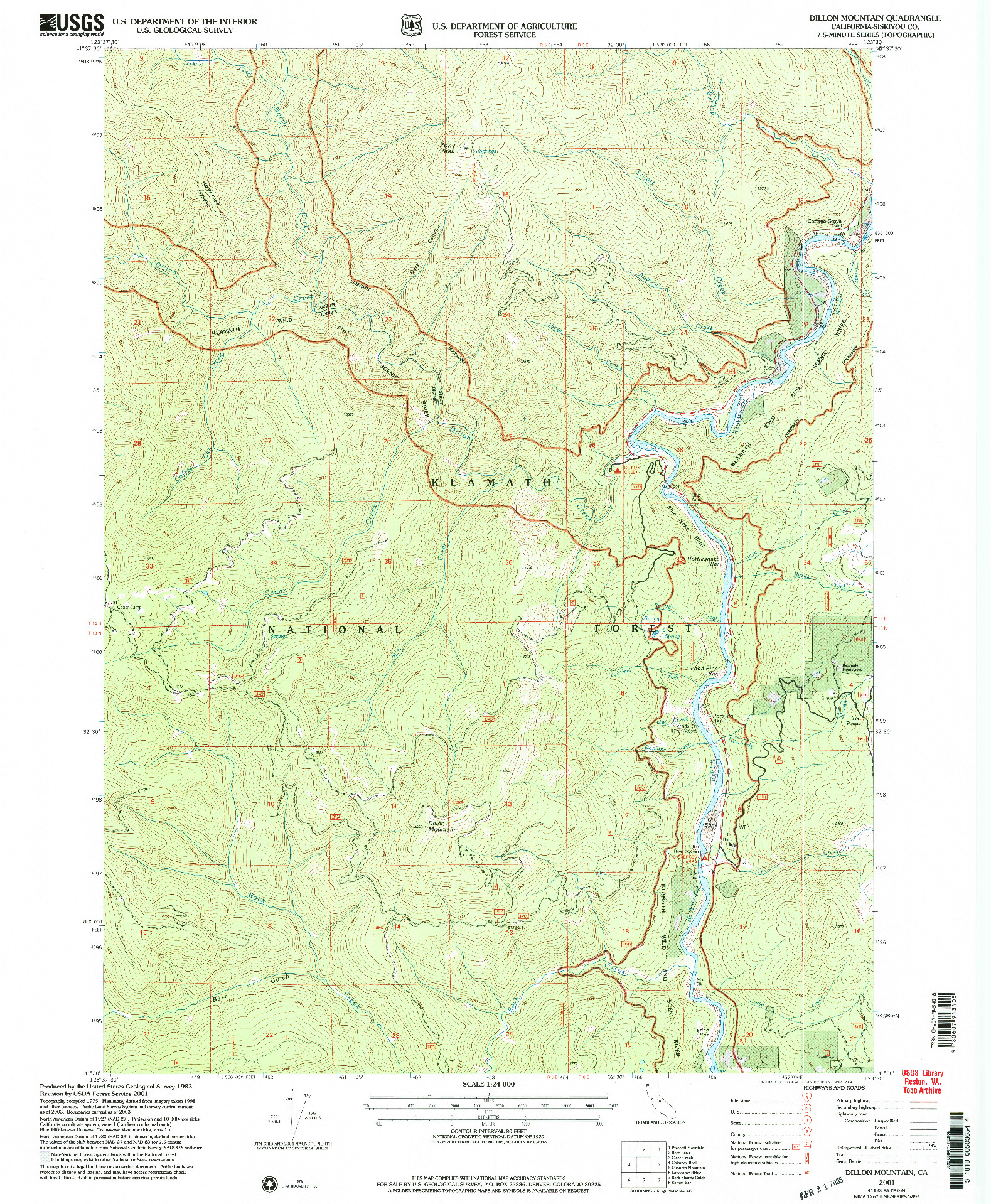 USGS 1:24000-SCALE QUADRANGLE FOR DILLON MOUNTAIN, CA 2001