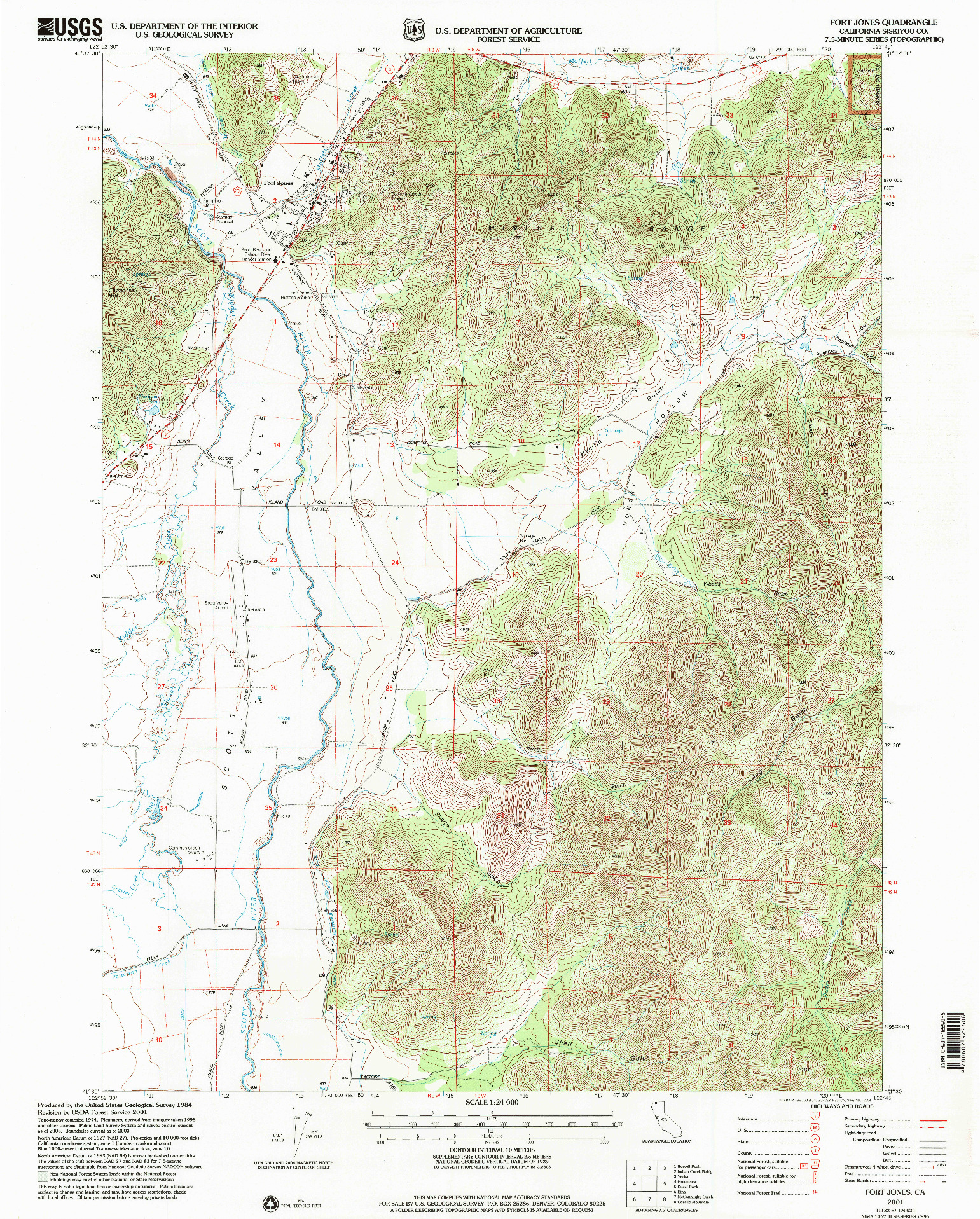 USGS 1:24000-SCALE QUADRANGLE FOR FORT JONES, CA 2001