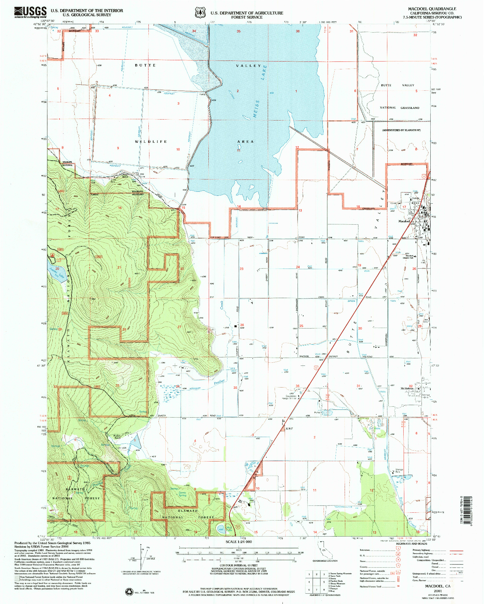 USGS 1:24000-SCALE QUADRANGLE FOR MACDOEL, CA 2001