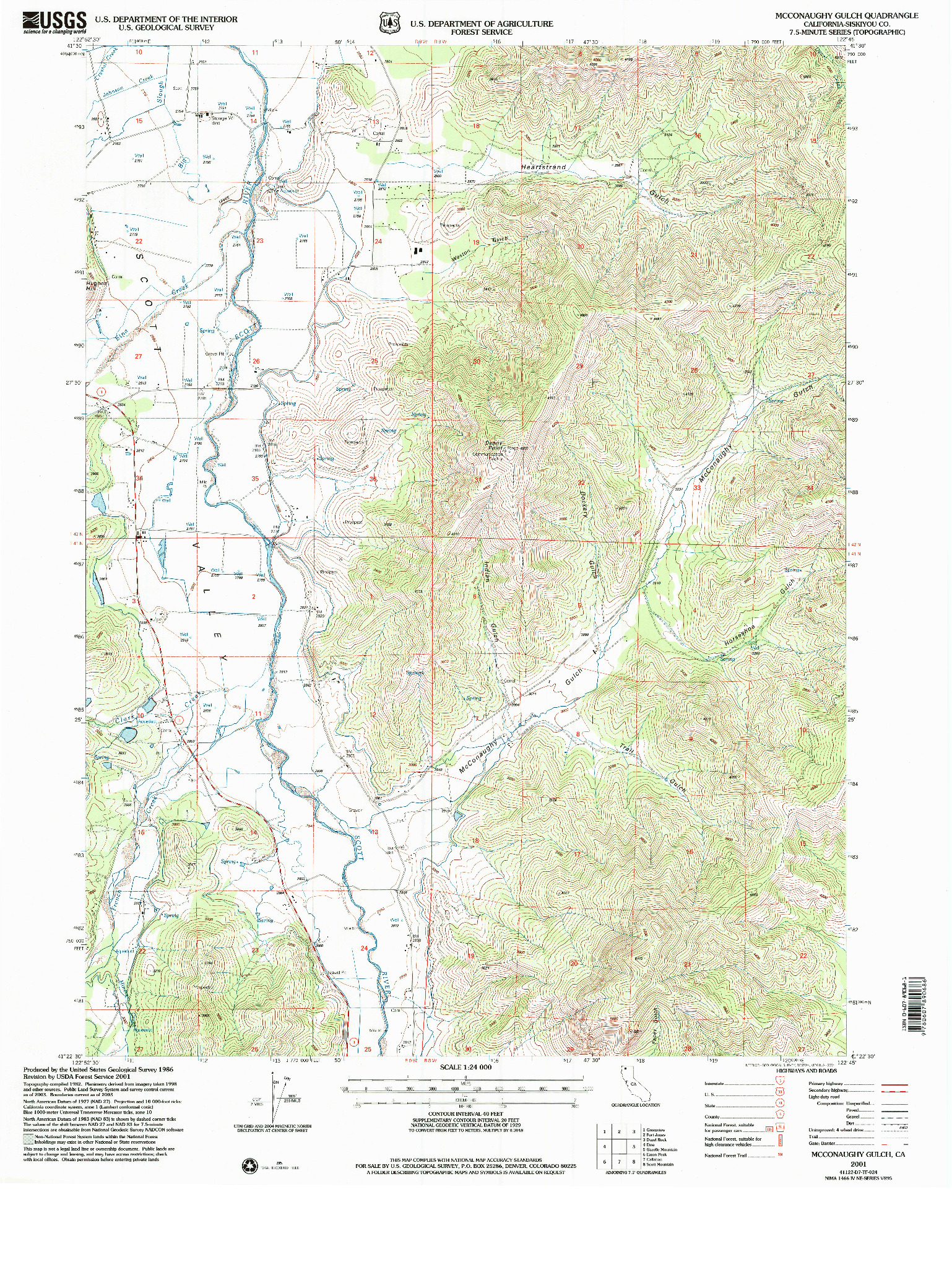USGS 1:24000-SCALE QUADRANGLE FOR MCCONAUGHY GULCH, CA 2001