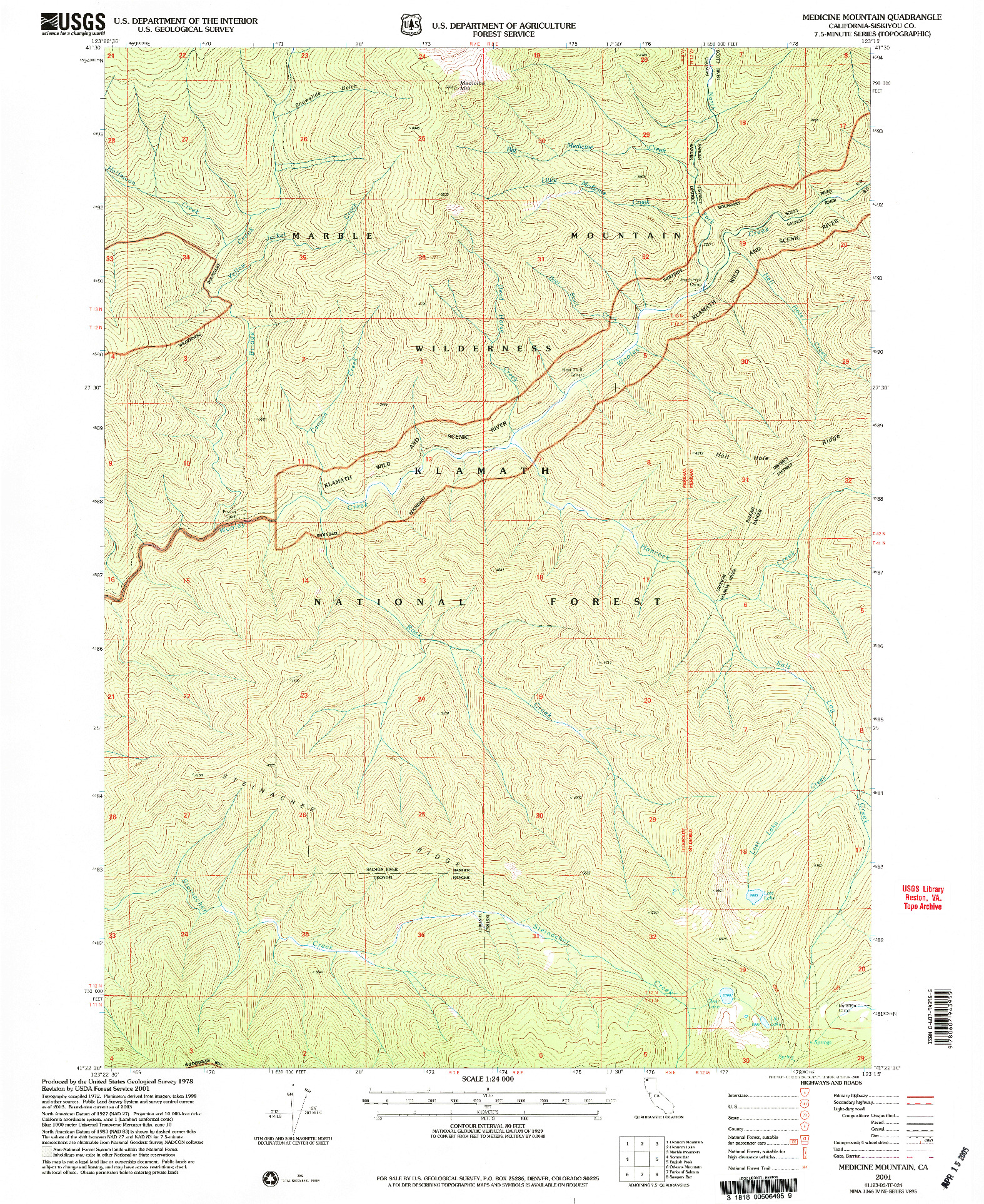 USGS 1:24000-SCALE QUADRANGLE FOR MEDICINE LAKE, CA 2001