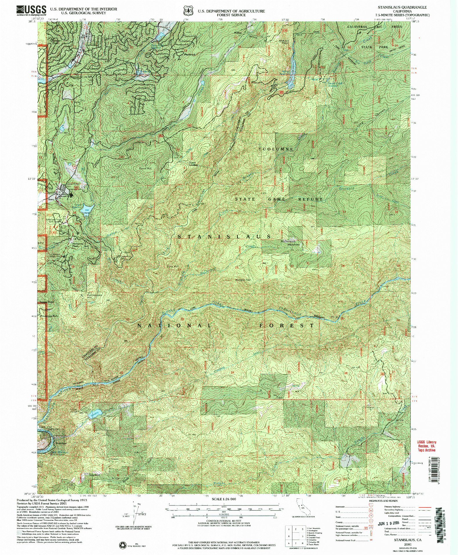 USGS 1:24000-SCALE QUADRANGLE FOR STANISLAUS, CA 2001
