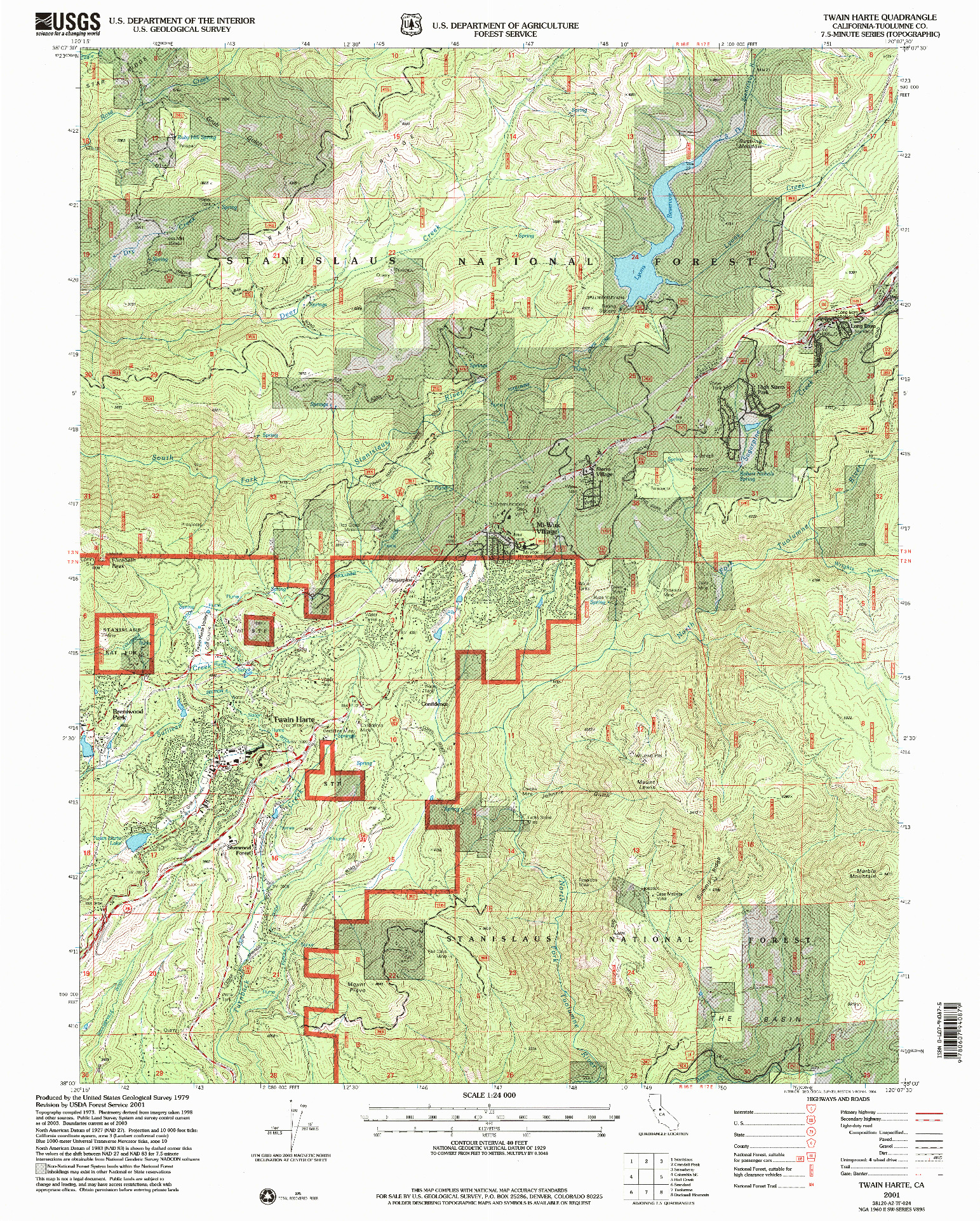USGS 1:24000-SCALE QUADRANGLE FOR TWAIN HARTE, CA 2001