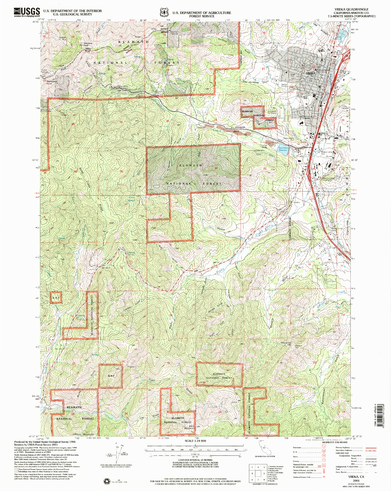 USGS 1:24000-SCALE QUADRANGLE FOR YREKA, CA 2001