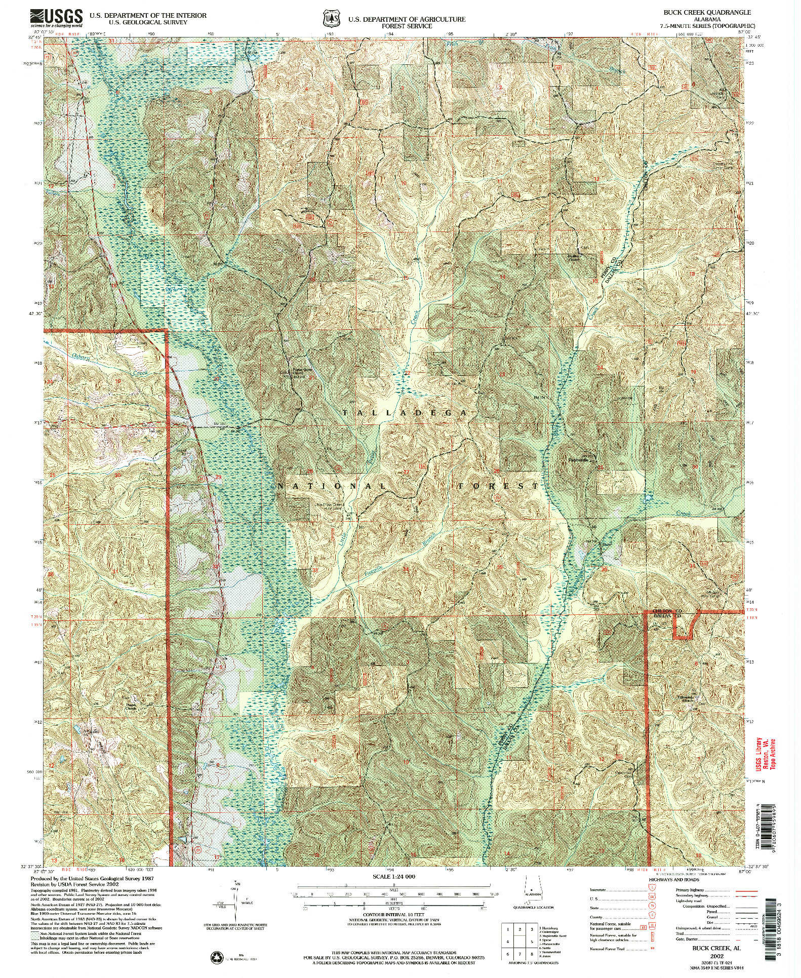 USGS 1:24000-SCALE QUADRANGLE FOR BUCK CREEK, AL 2002