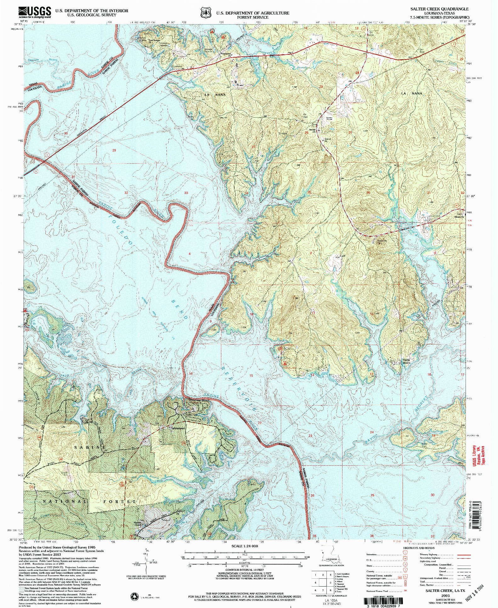 USGS 1:24000-SCALE QUADRANGLE FOR SALTER CREEK, LA 2003