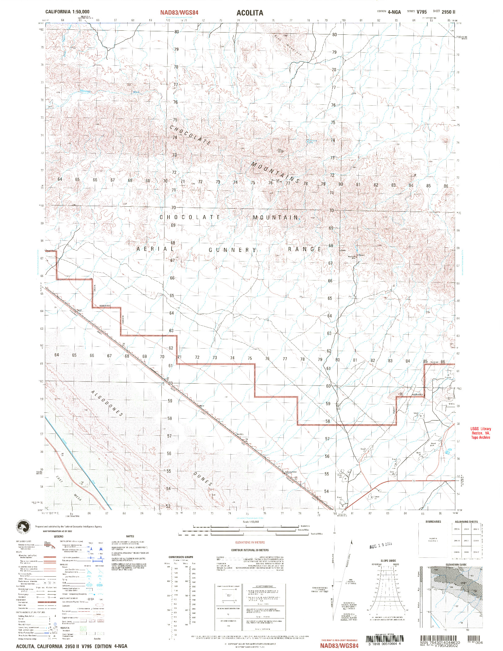 USGS 1:50000-SCALE QUADRANGLE FOR ACOLITA, CA 2002