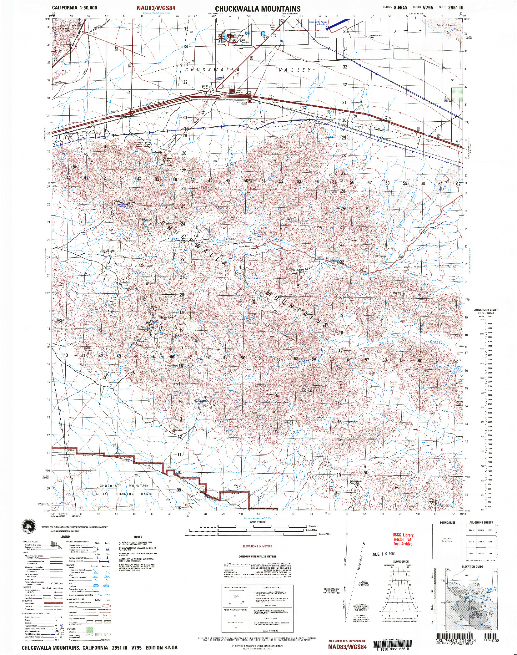 USGS 1:50000-SCALE QUADRANGLE FOR CHUCKWALLA MOUNTAINS, CA 2002