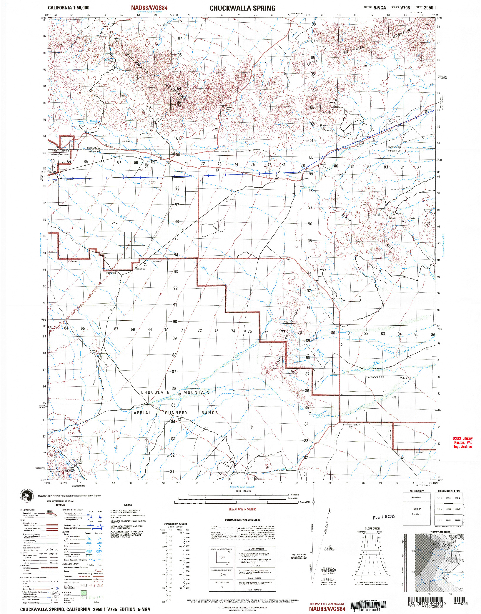 USGS 1:50000-SCALE QUADRANGLE FOR CHUCKWALLA SPRING, CA 2002