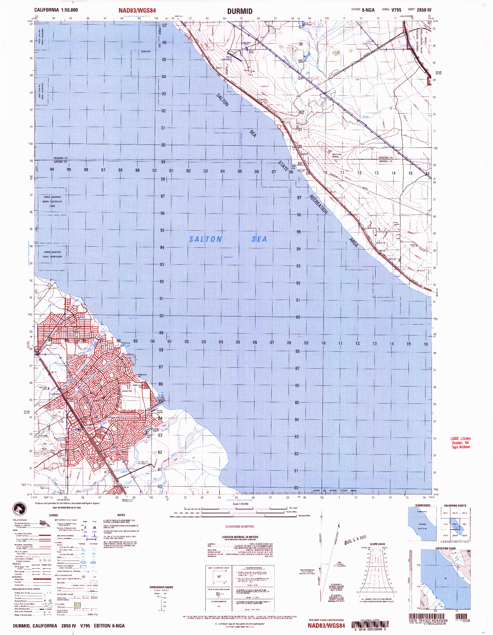 USGS 1:50000-SCALE QUADRANGLE FOR DURMID, CA 2002