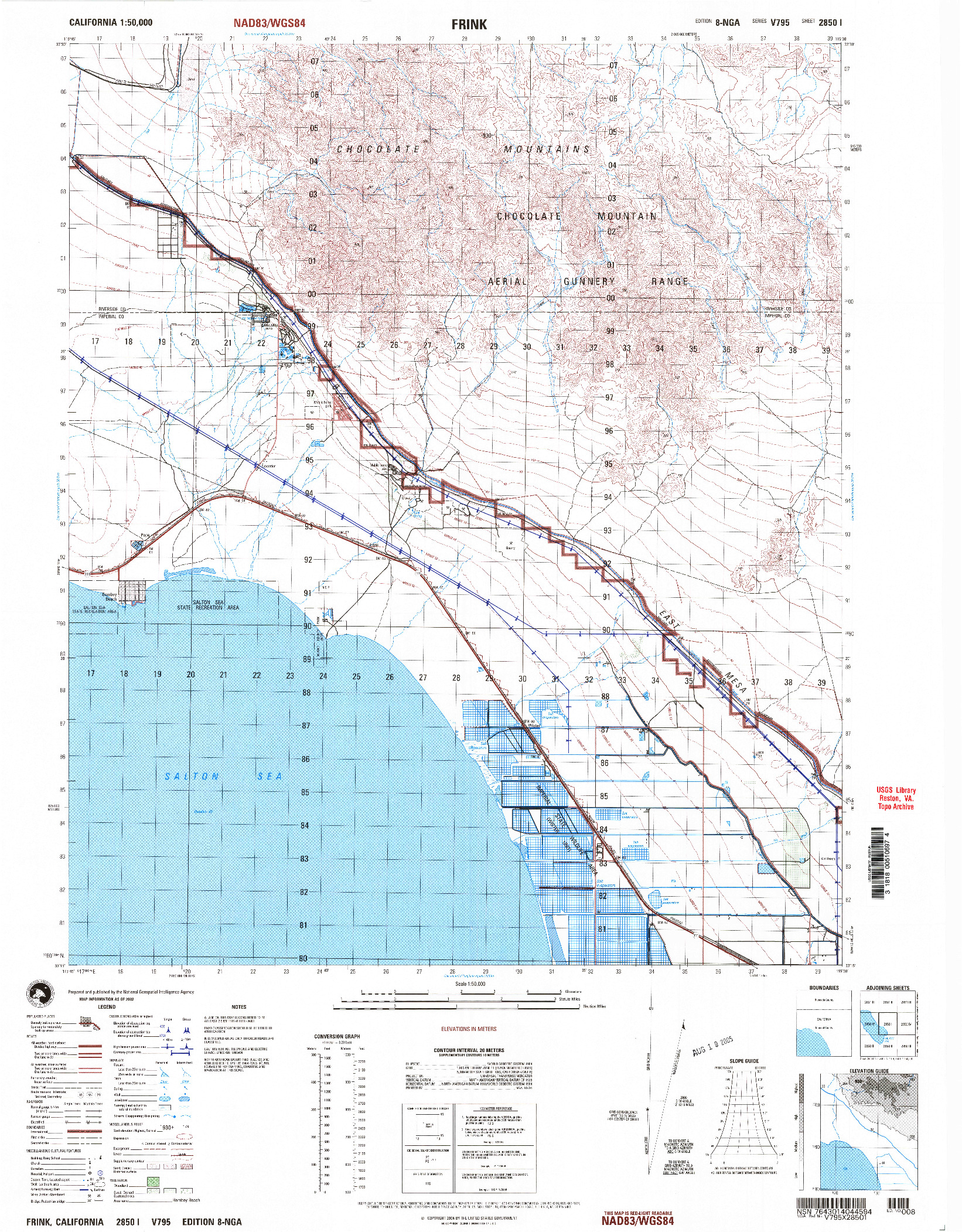USGS 1:50000-SCALE QUADRANGLE FOR FRINK, CA 2002