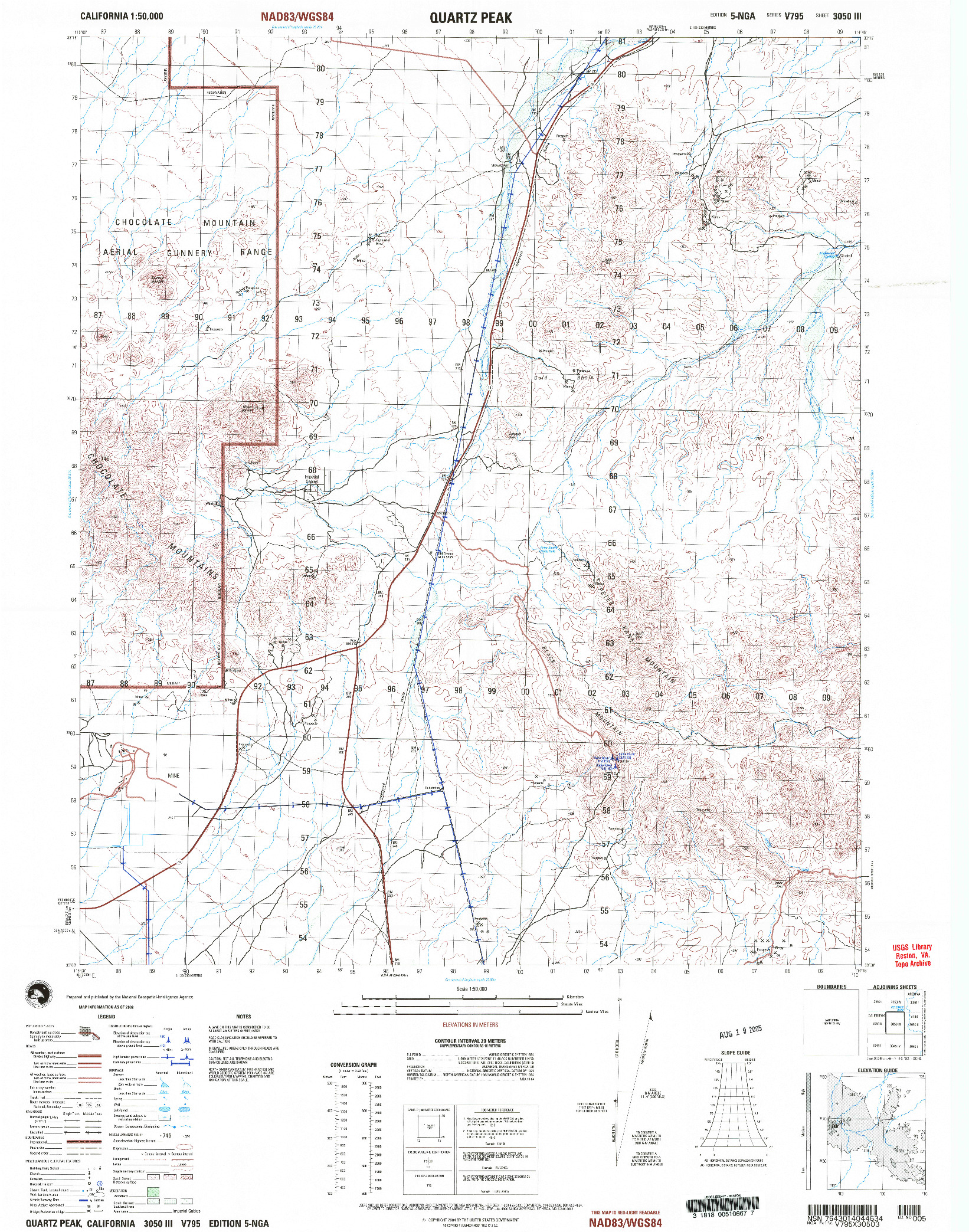 USGS 1:50000-SCALE QUADRANGLE FOR QUARTZ PEAK, CA 2002
