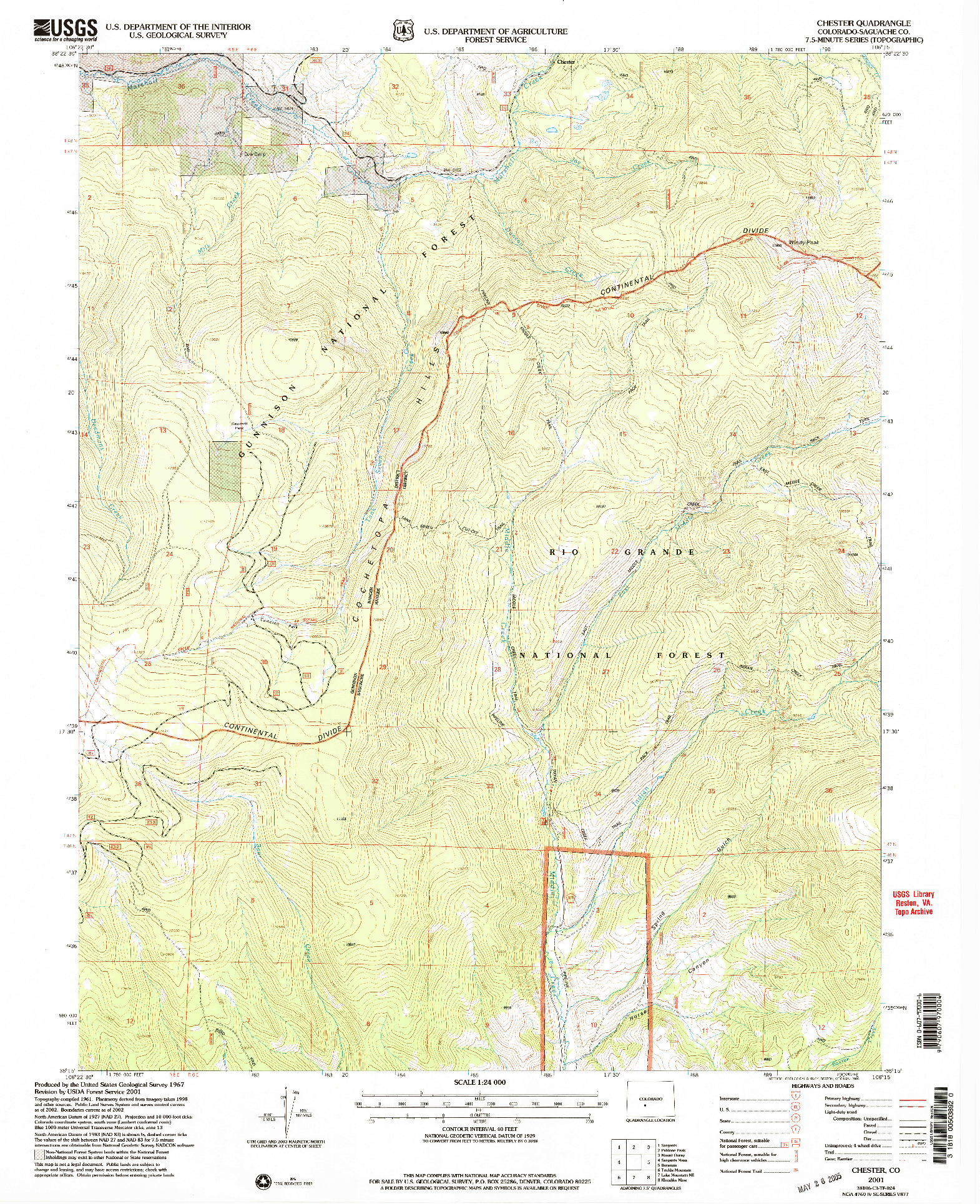 USGS 1:24000-SCALE QUADRANGLE FOR CHESTER, CO 2001