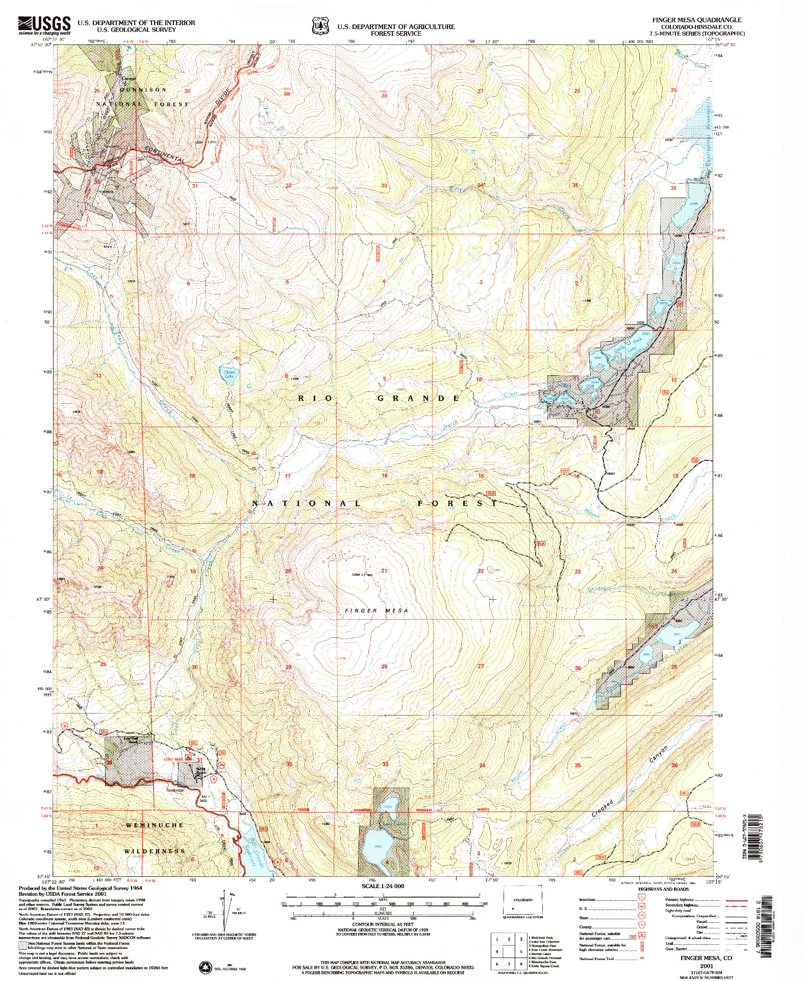USGS 1:24000-SCALE QUADRANGLE FOR FINGER MESA, CO 2001