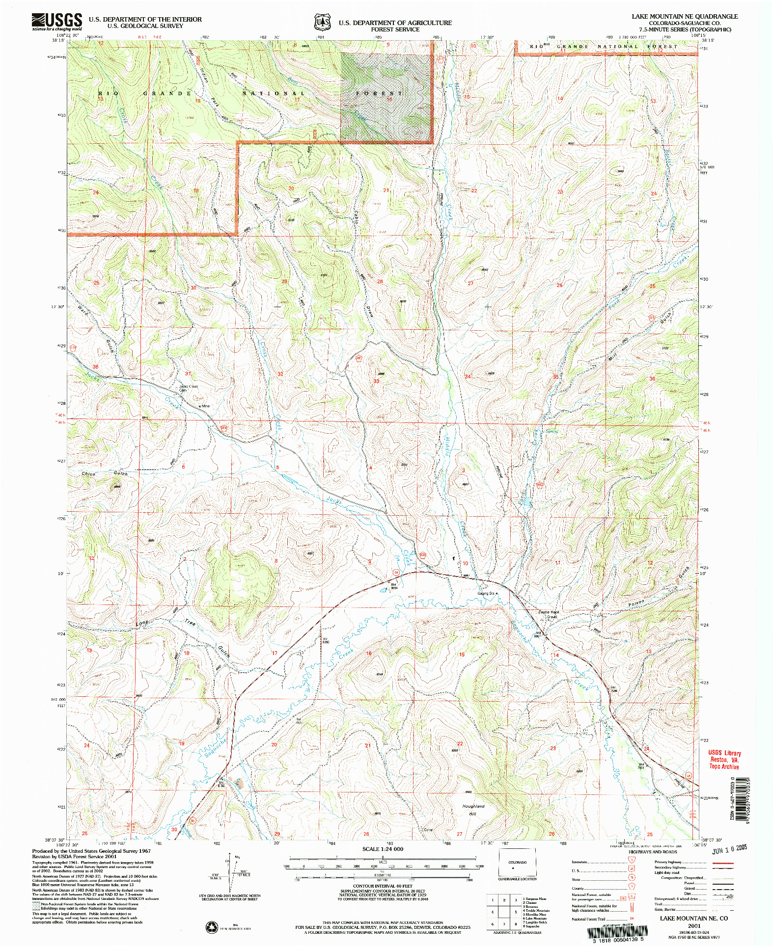 USGS 1:24000-SCALE QUADRANGLE FOR LAKE MOUNTAIN NE, CO 2001