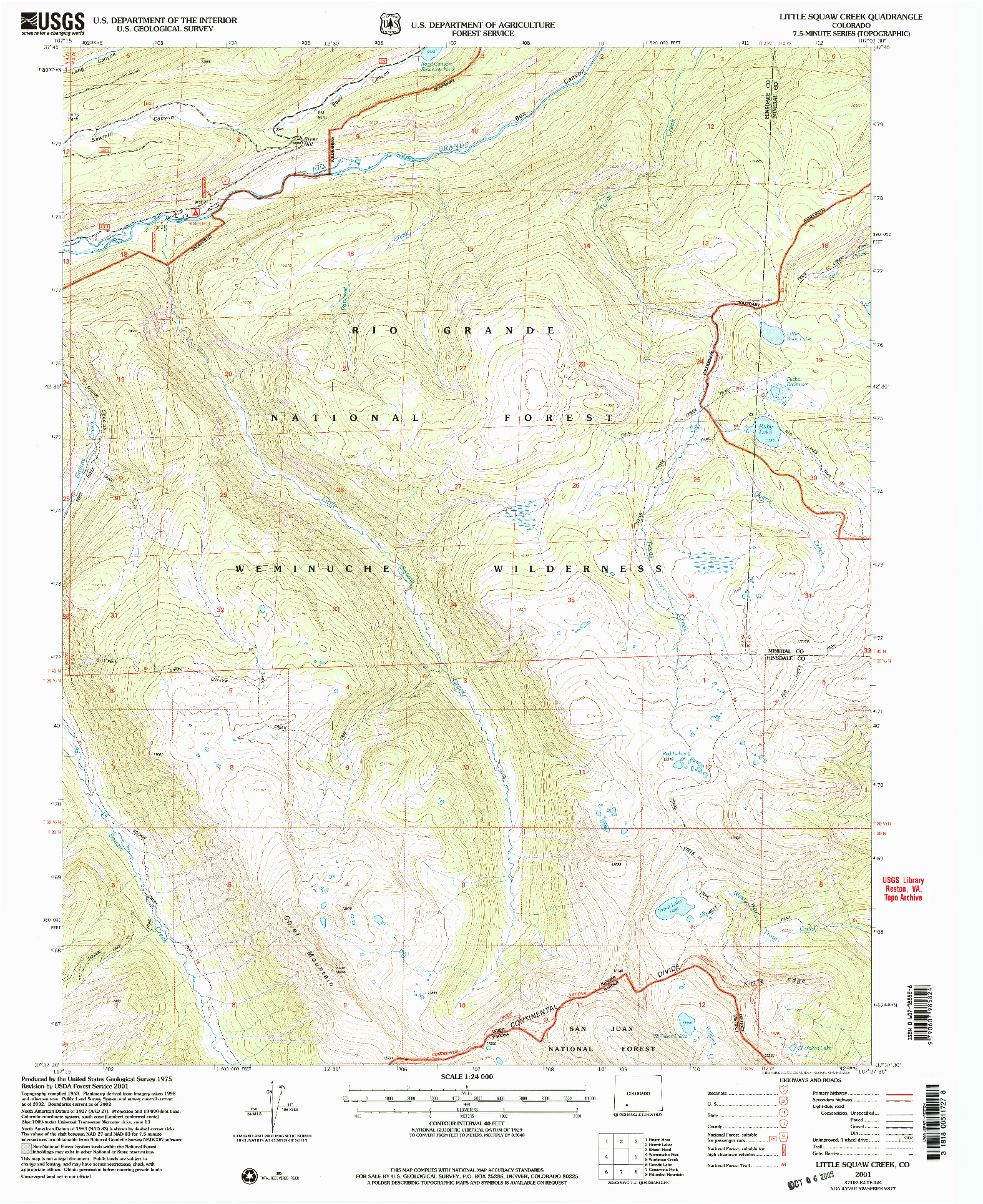 USGS 1:24000-SCALE QUADRANGLE FOR LITTLE SQUAW CREEK, CO 2001